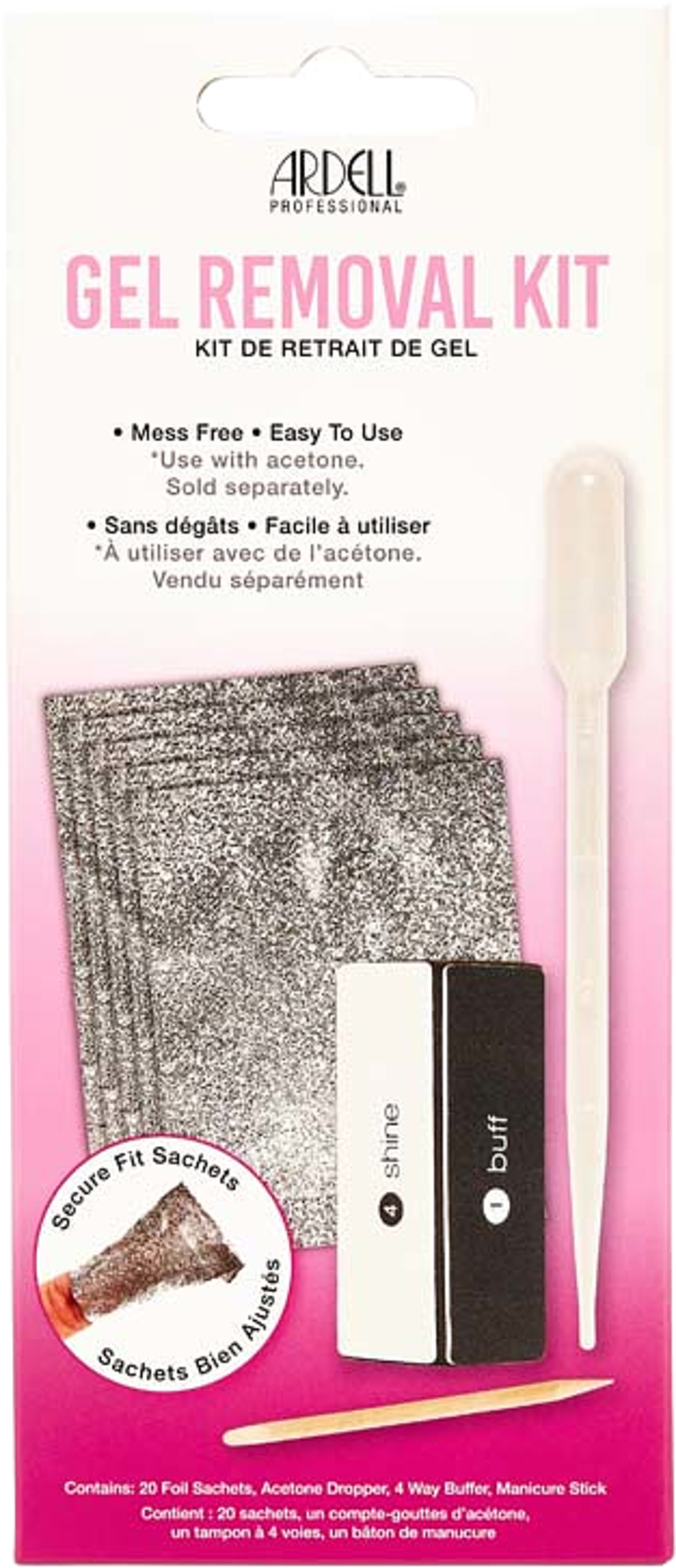 1 Step Gel Polish Removal Kit, från Ardell. Klicka för att öppna bilden i stort format