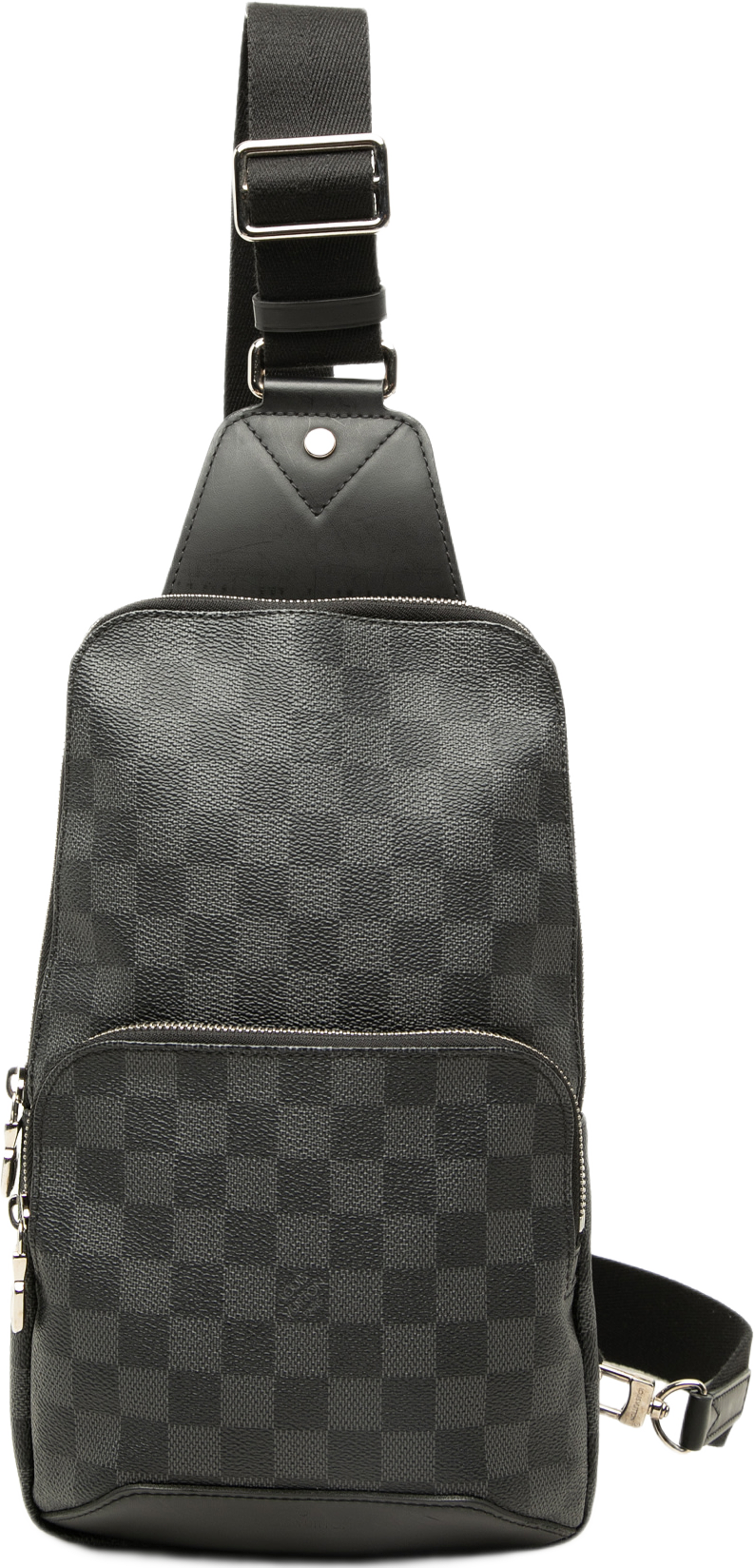 Louis Vuitton Damier Graphite Avenue Sling, från Luxclusif, i färgen svart. Klicka för att öppna bilden i stort format