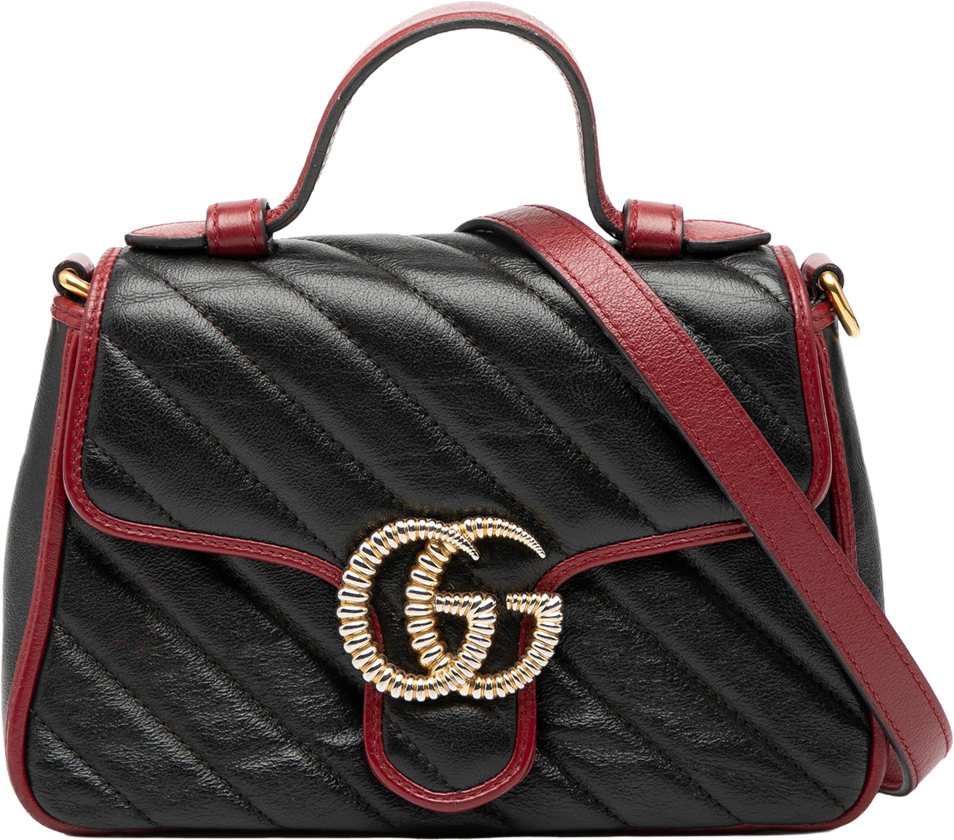 Gucci Gg Marmont Matelasse Leather Torchon Top Handle Bag, från Luxclusif, i färgen black. Klicka för att öppna bilden i stort format