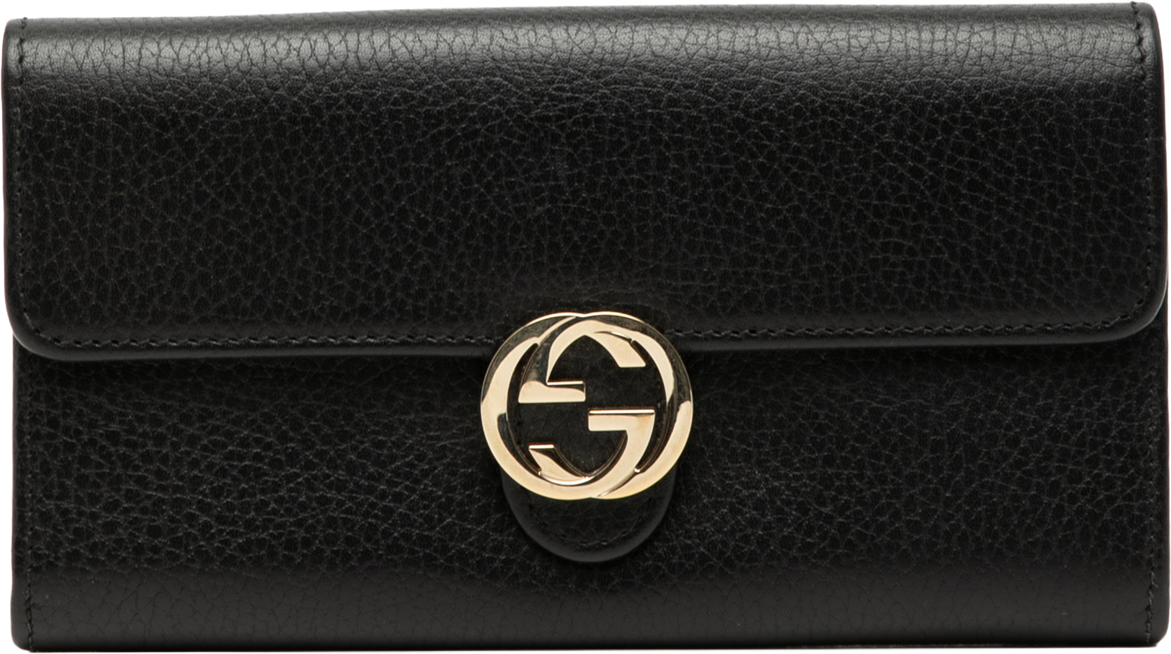 Gucci Dollar Calfskin Interlocking G Continental Wallet, från Luxclusif, i färgen black. Klicka för att öppna bilden i stort format