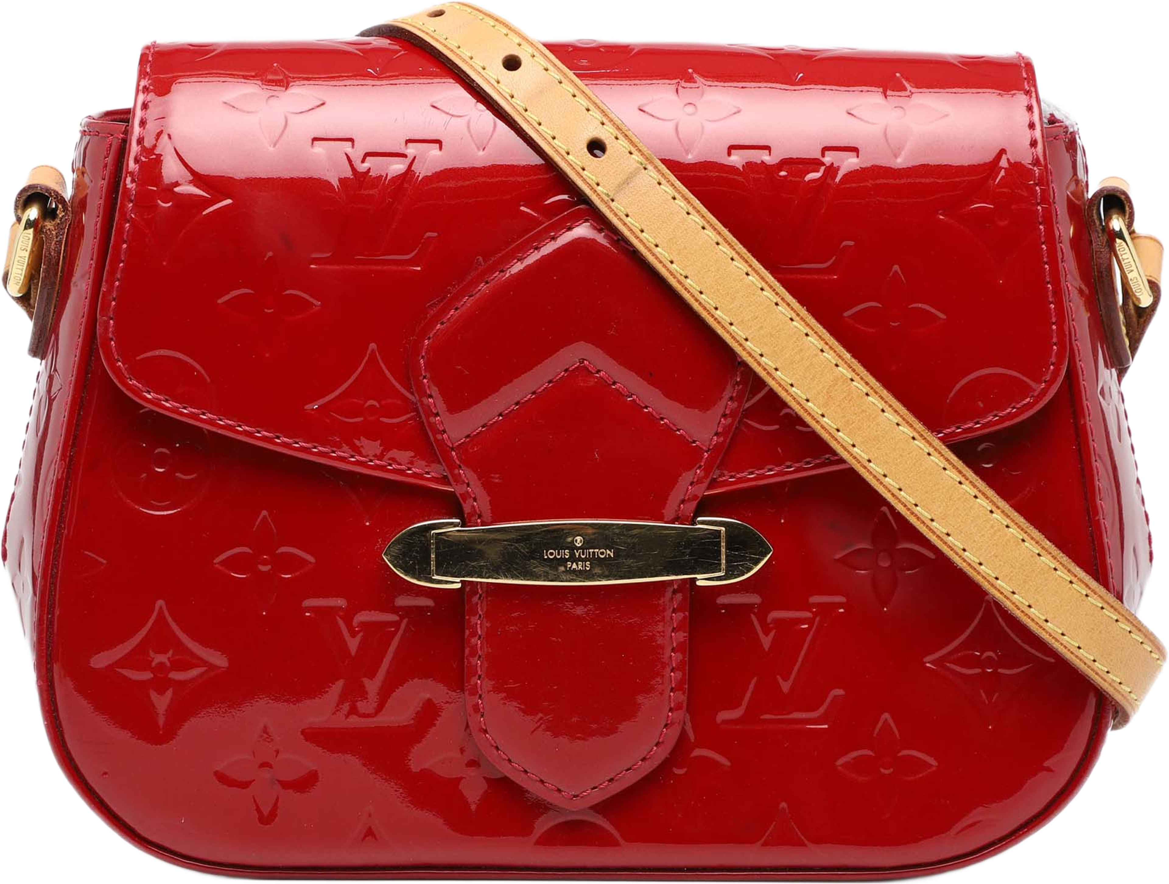 Louis Vuitton Monogram Vernis Bellflower Pm, från Luxclusif, i färgen red. Klicka för att öppna bilden i stort format