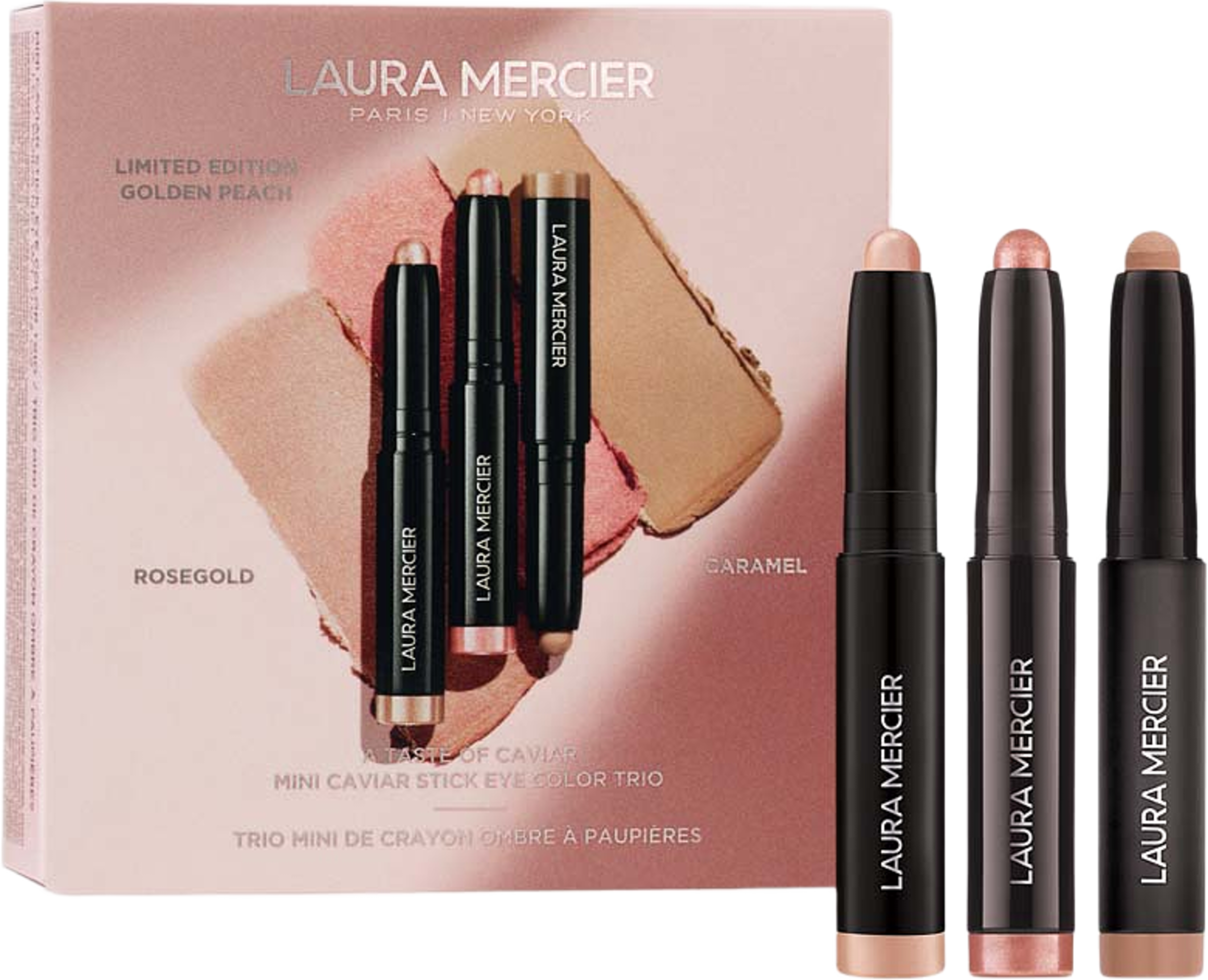 Holiday set 2026 A Taste of Caviar Mini Caviar Stick Trio, från Laura Mercier. Klicka för att öppna bilden i stort format