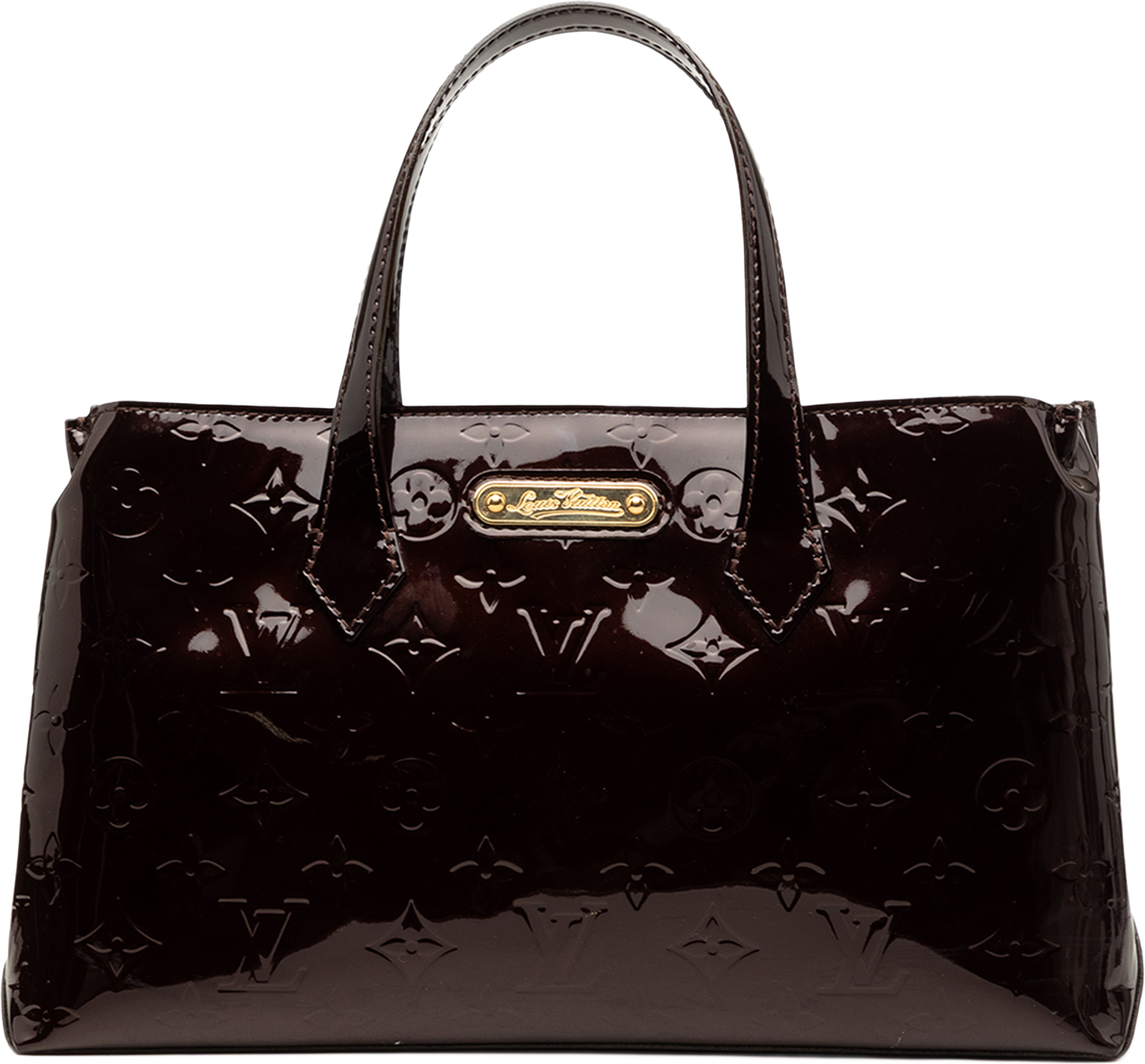 Louis Vuitton Monogram Vernis Wilshire Pm, från Luxclusif, i färgen purple. Klicka för att öppna bilden i stort format