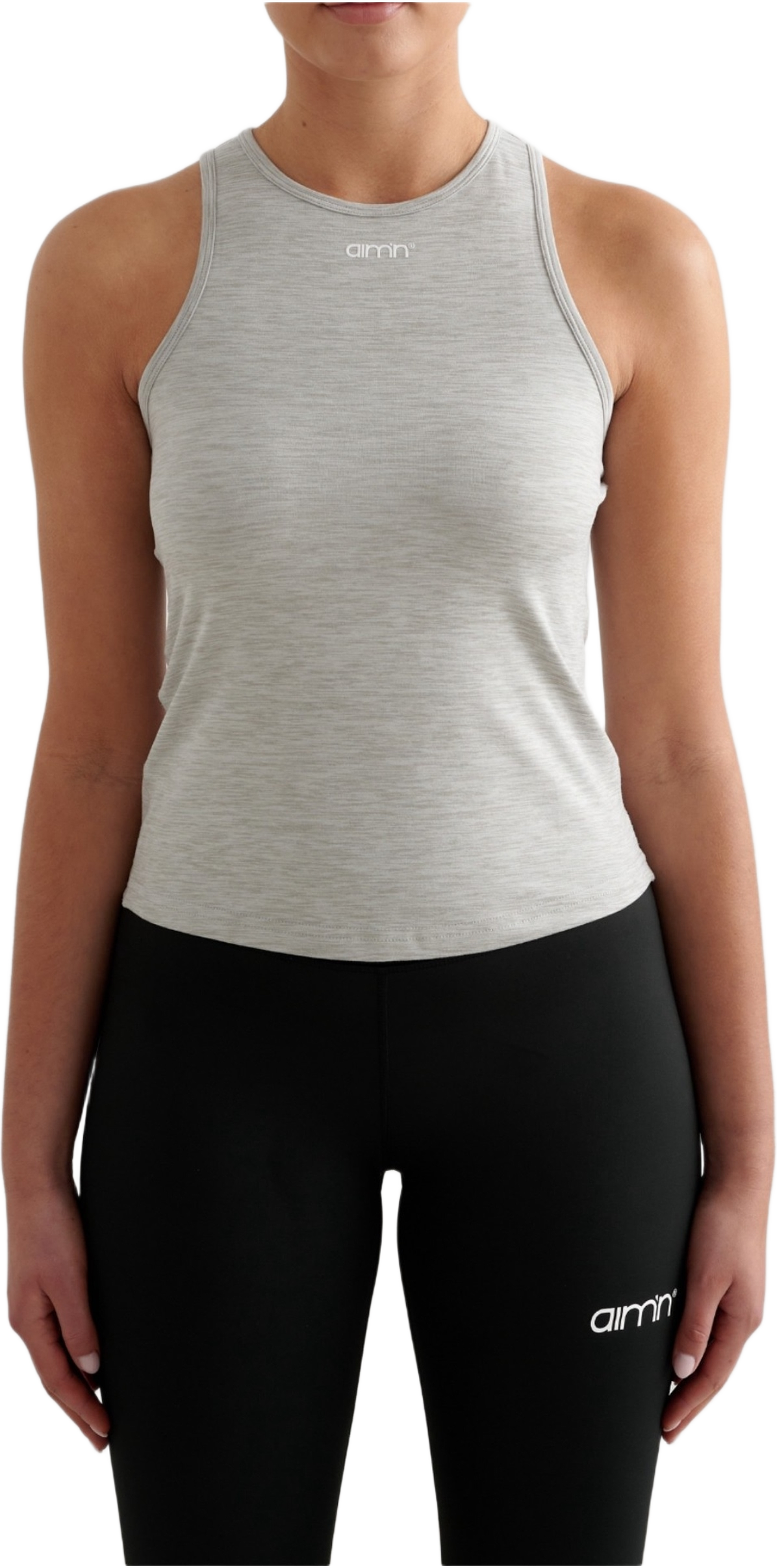 Soft Basic Singlet, från aim'n, i färgen grey melange. Klicka för att öppna bilden i stort format