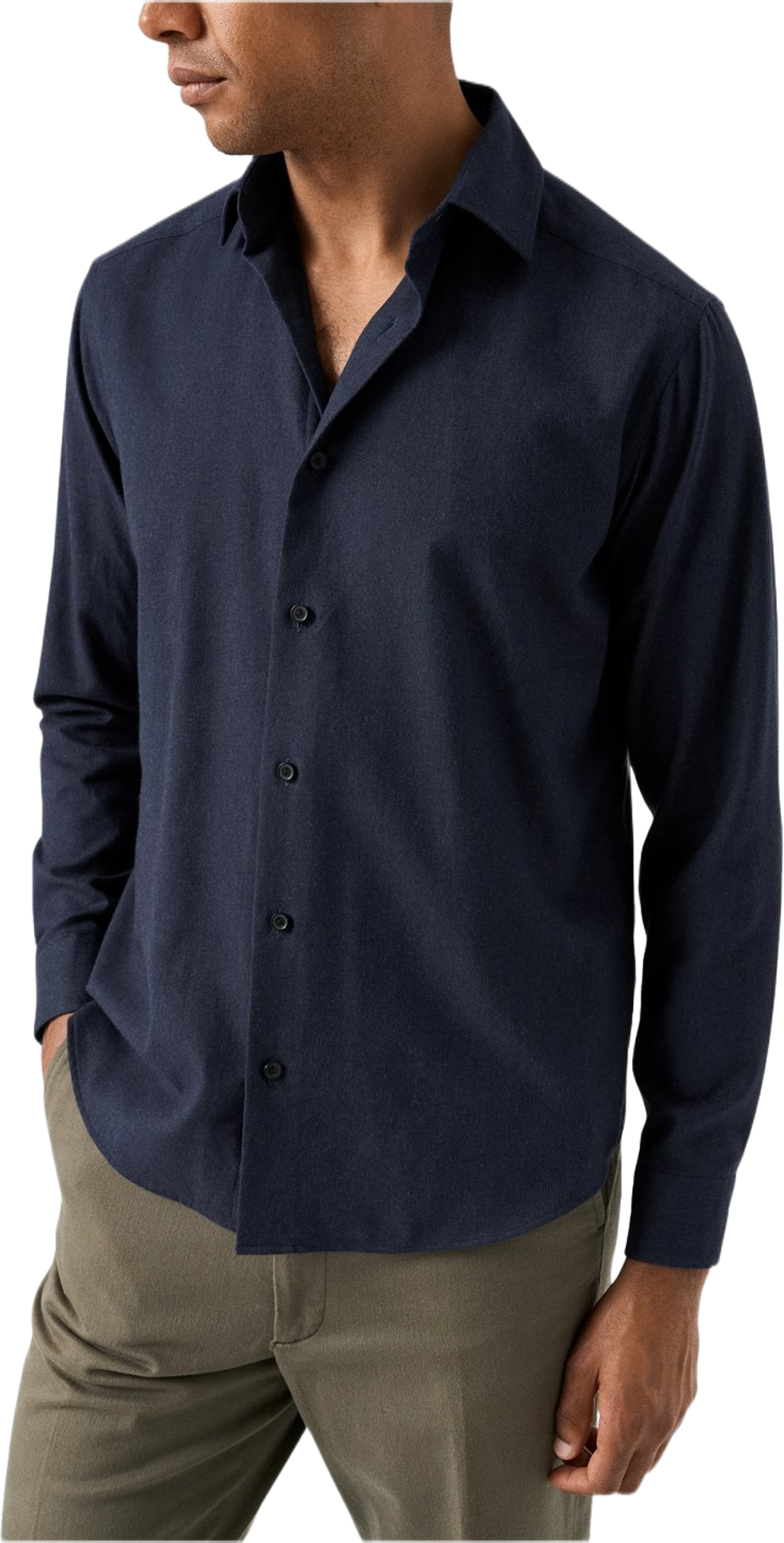 Flanellskjorta Casual Fit, från Eton, i färgen navy blue. Klicka för att öppna bilden i stort format