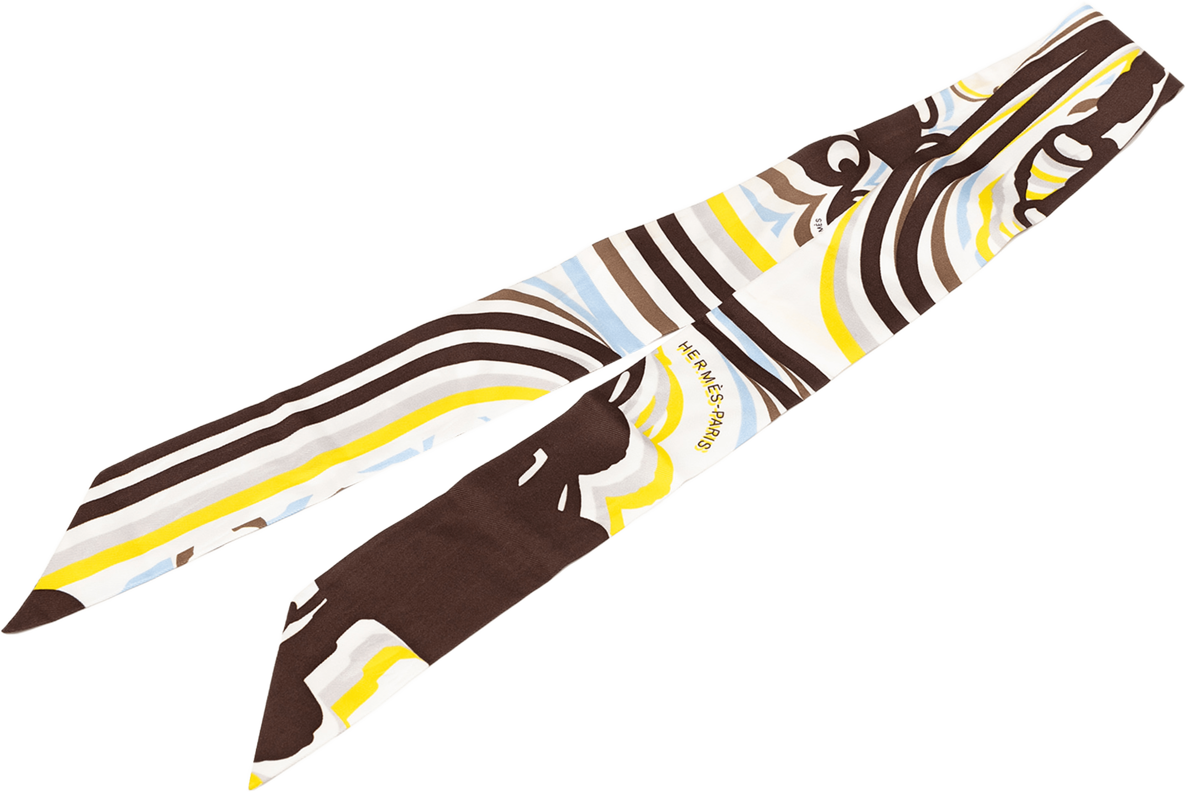 Hermès Brides De Gala Shadow Twilly Silk Scarf, från Luxclusif, i färgen white. Klicka för att öppna bilden i stort format