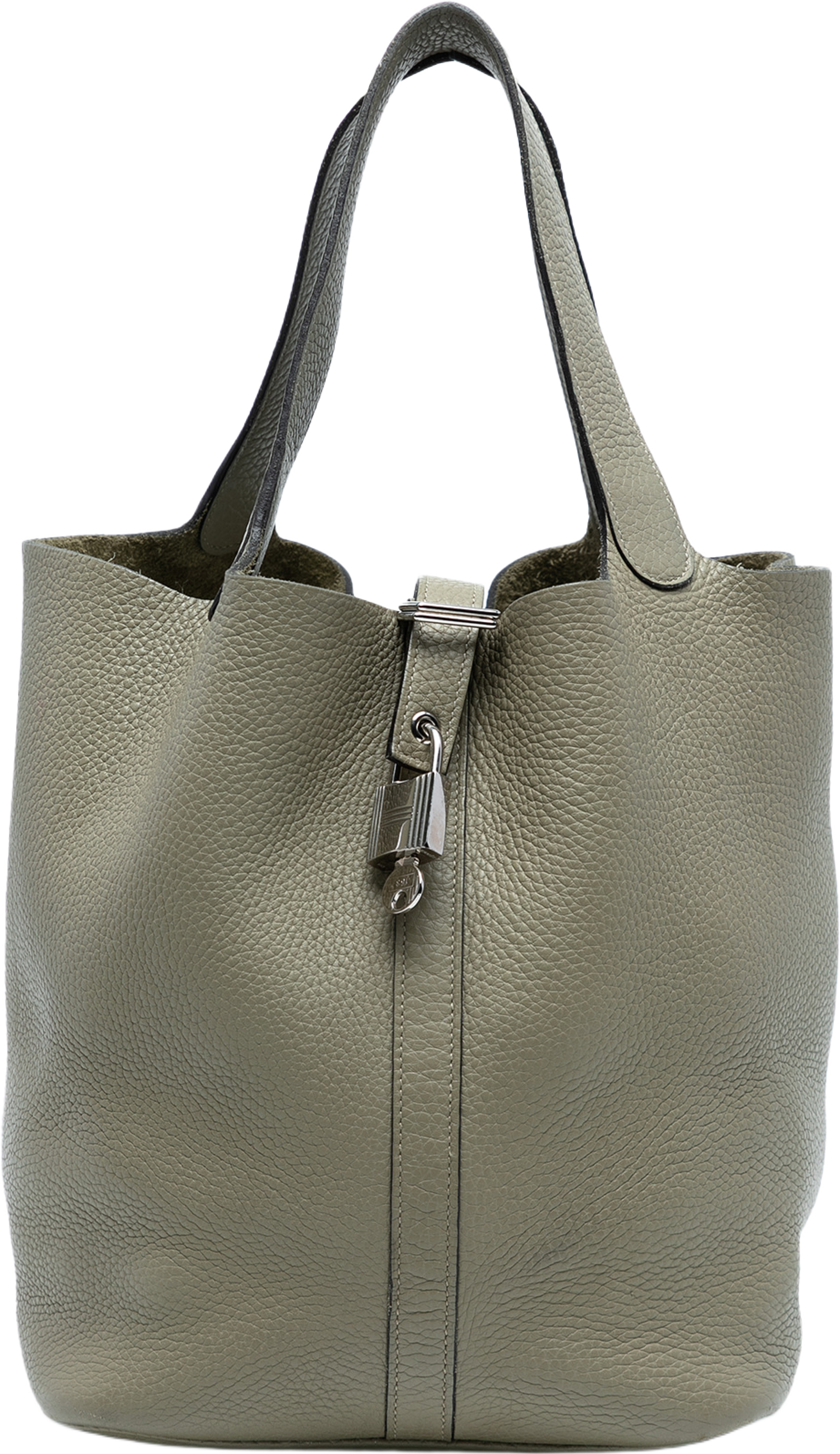 Hermès Clemence Picotin Lock 22, från Luxclusif, i färgen gray. Klicka för att öppna bilden i stort format