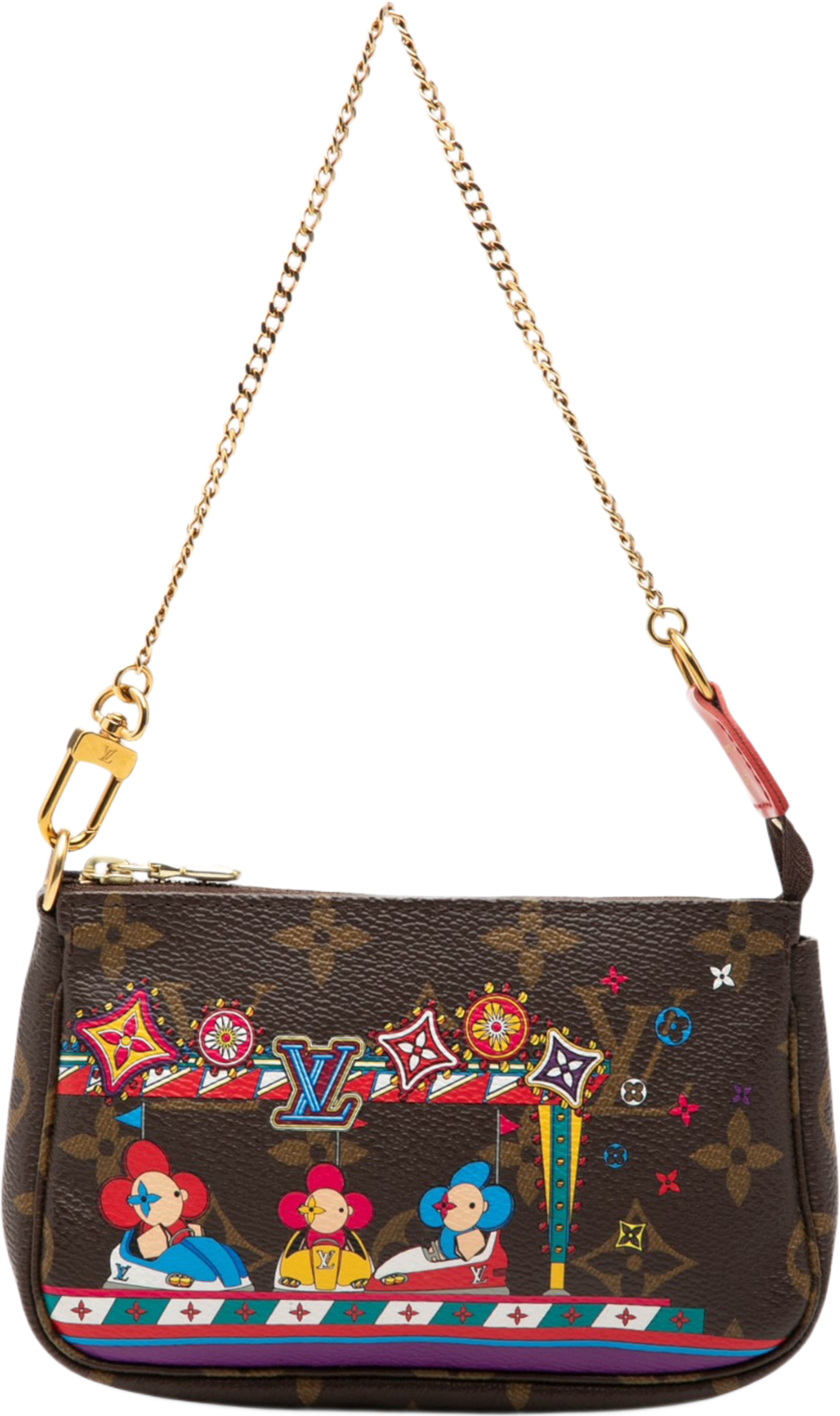 Louis Vuitton Monogram Vivienne Christmas Mini Pochette Accessoires, från Luxclusif, i färgen brun. Klicka för att öppna bilden i stort format