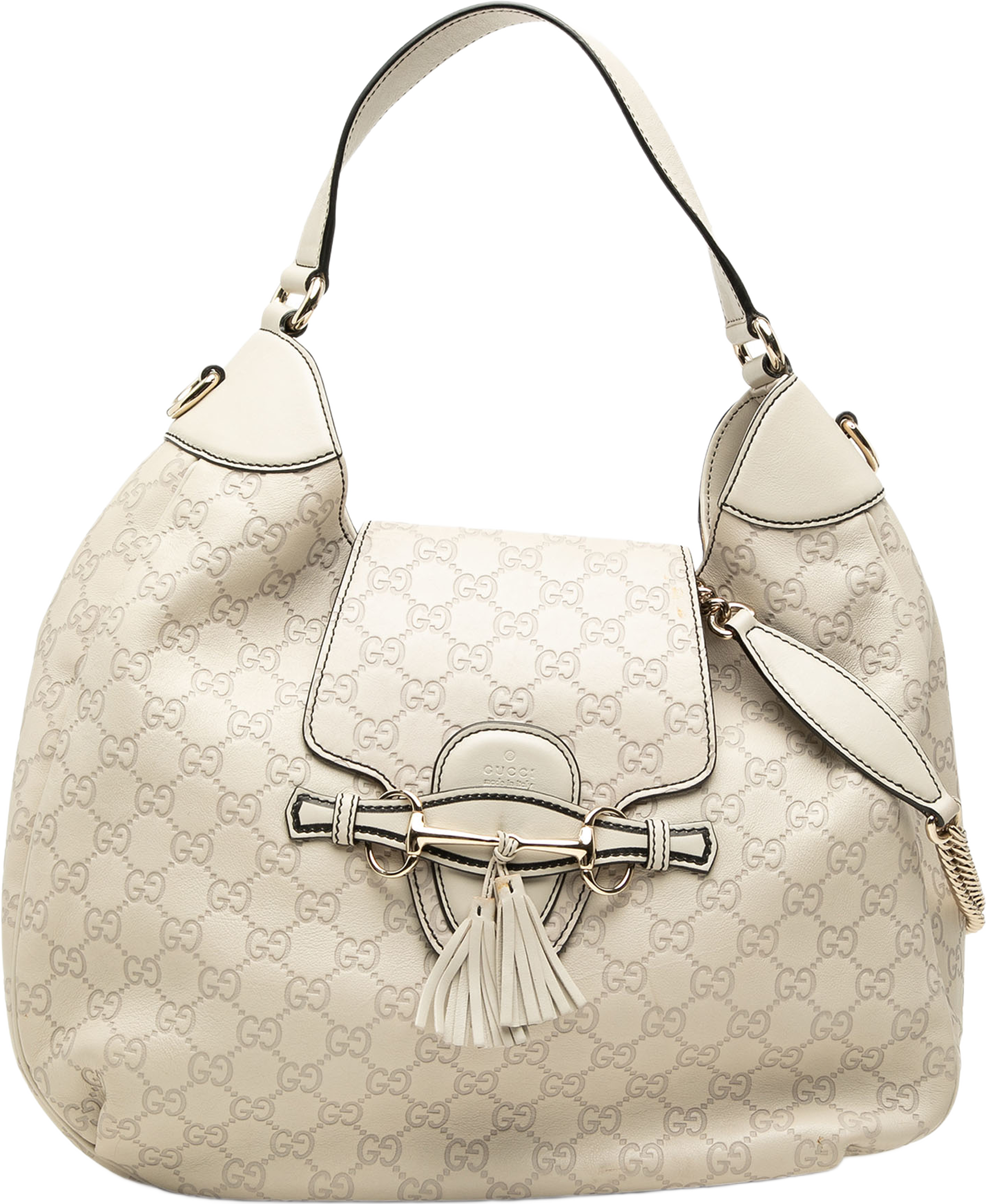 Gucci Medium Gg Canvas Emily Flap Satchel, från Luxclusif, i färgen vit. Klicka för att öppna bilden i stort format