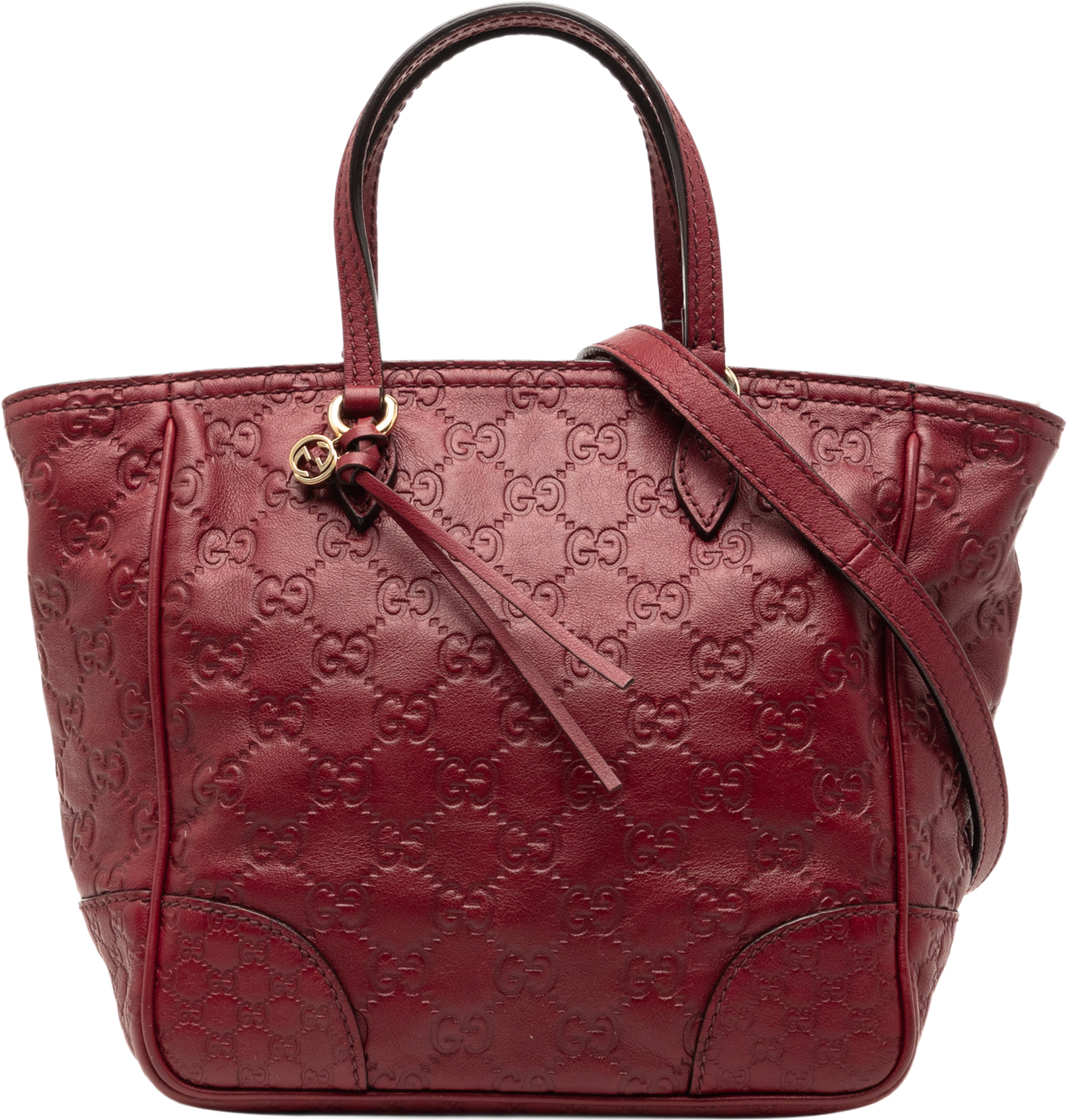 Gucci Small Guccissima Bree Satchel, från Luxclusif, i färgen röd. Klicka för att öppna bilden i stort format