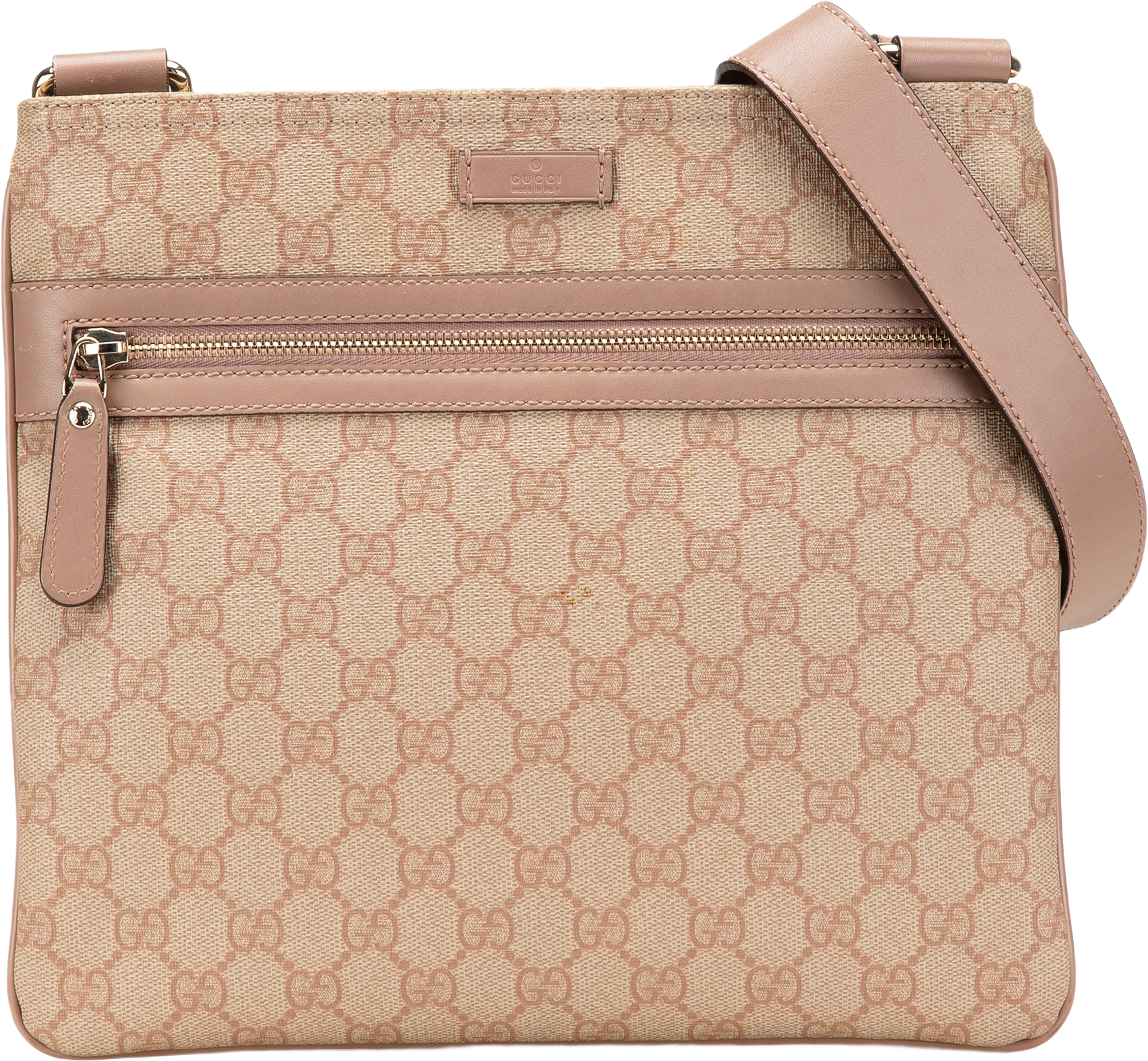 Gucci Gg Supreme Flat Messenger Bag