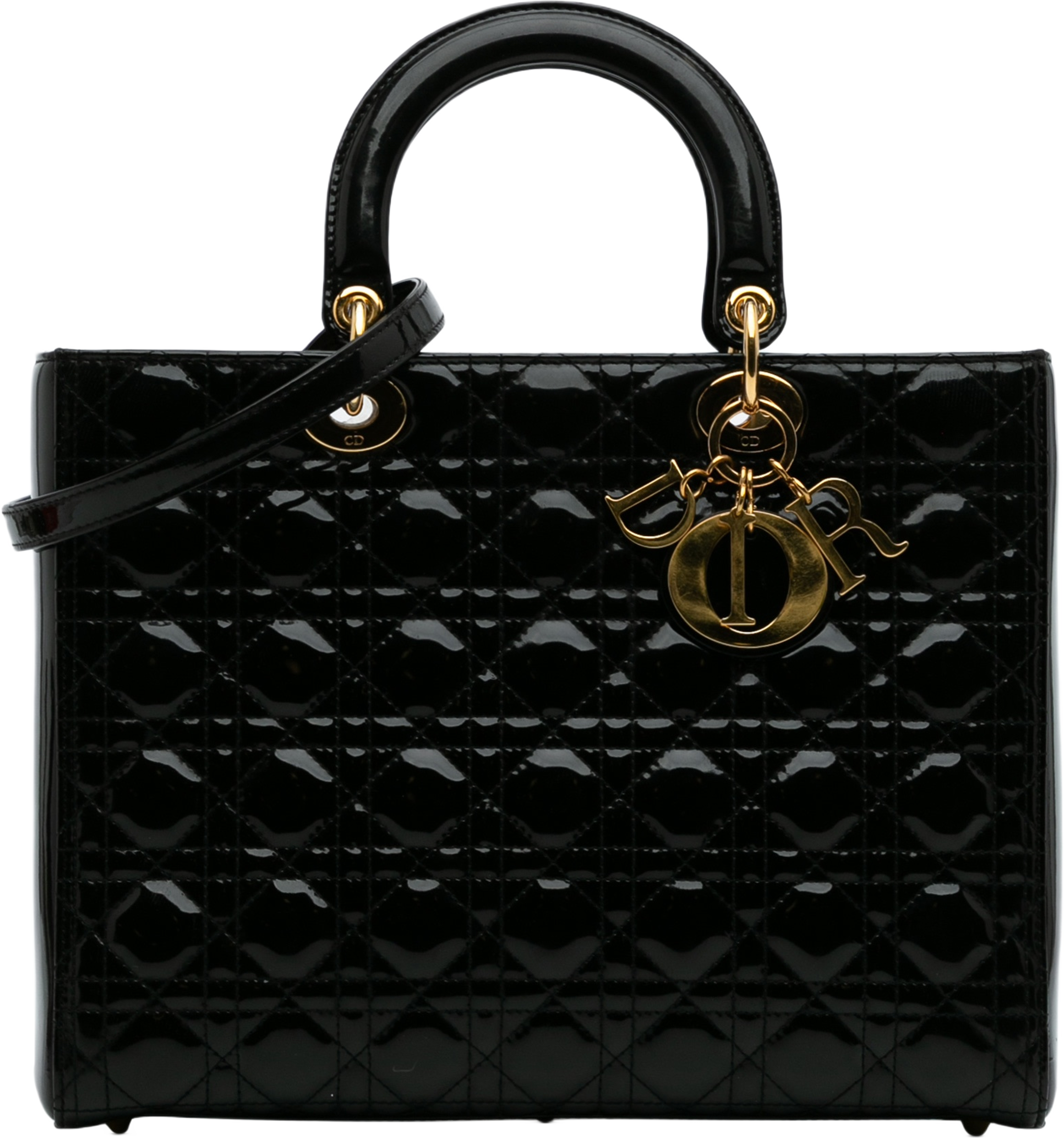 Dior Large Patent Cannage Lady Dior