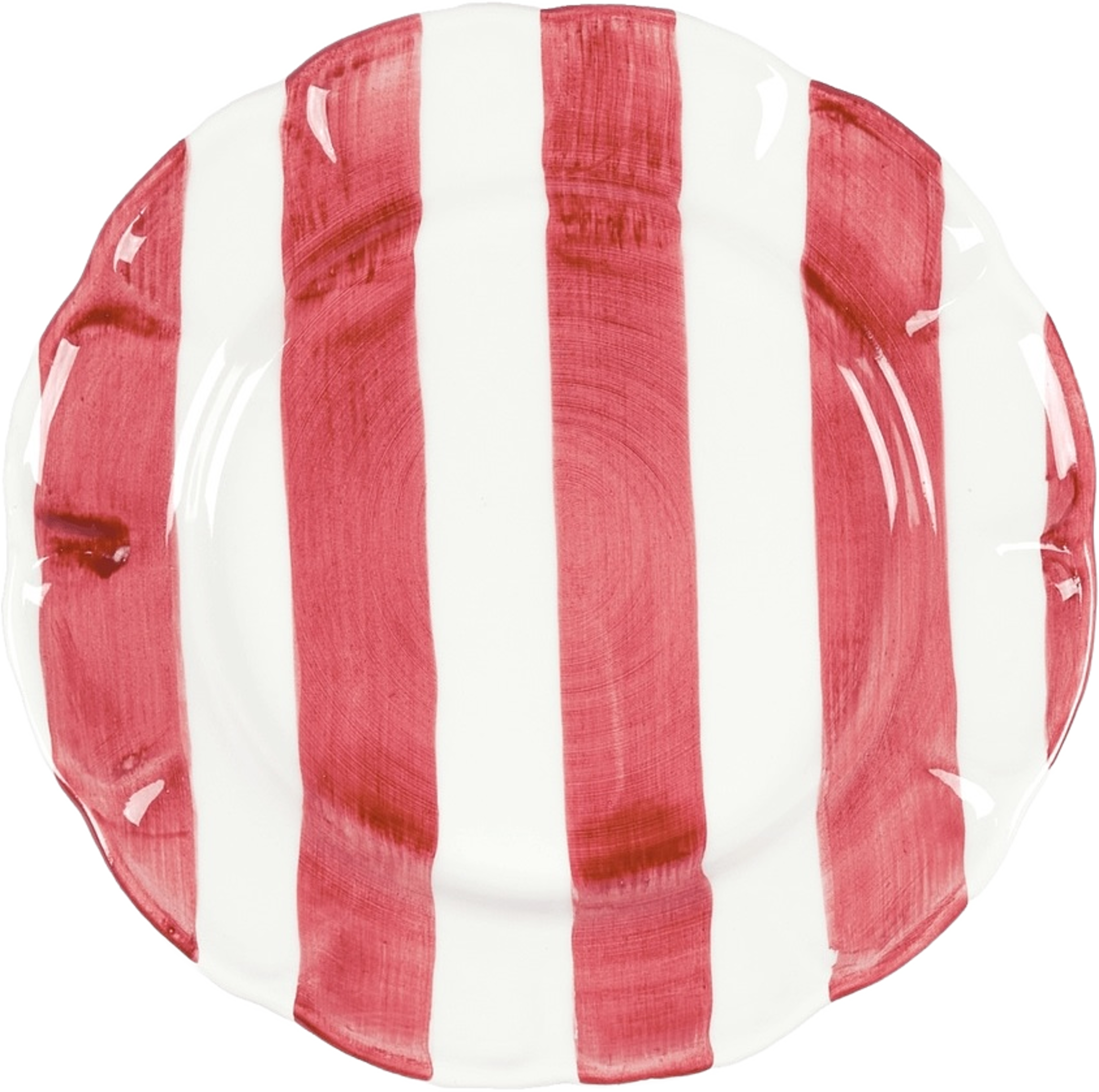 Stripe Assiett - 21 Cm, från Pick A Poppy, i färgen red. Klicka för att öppna bilden i stort format