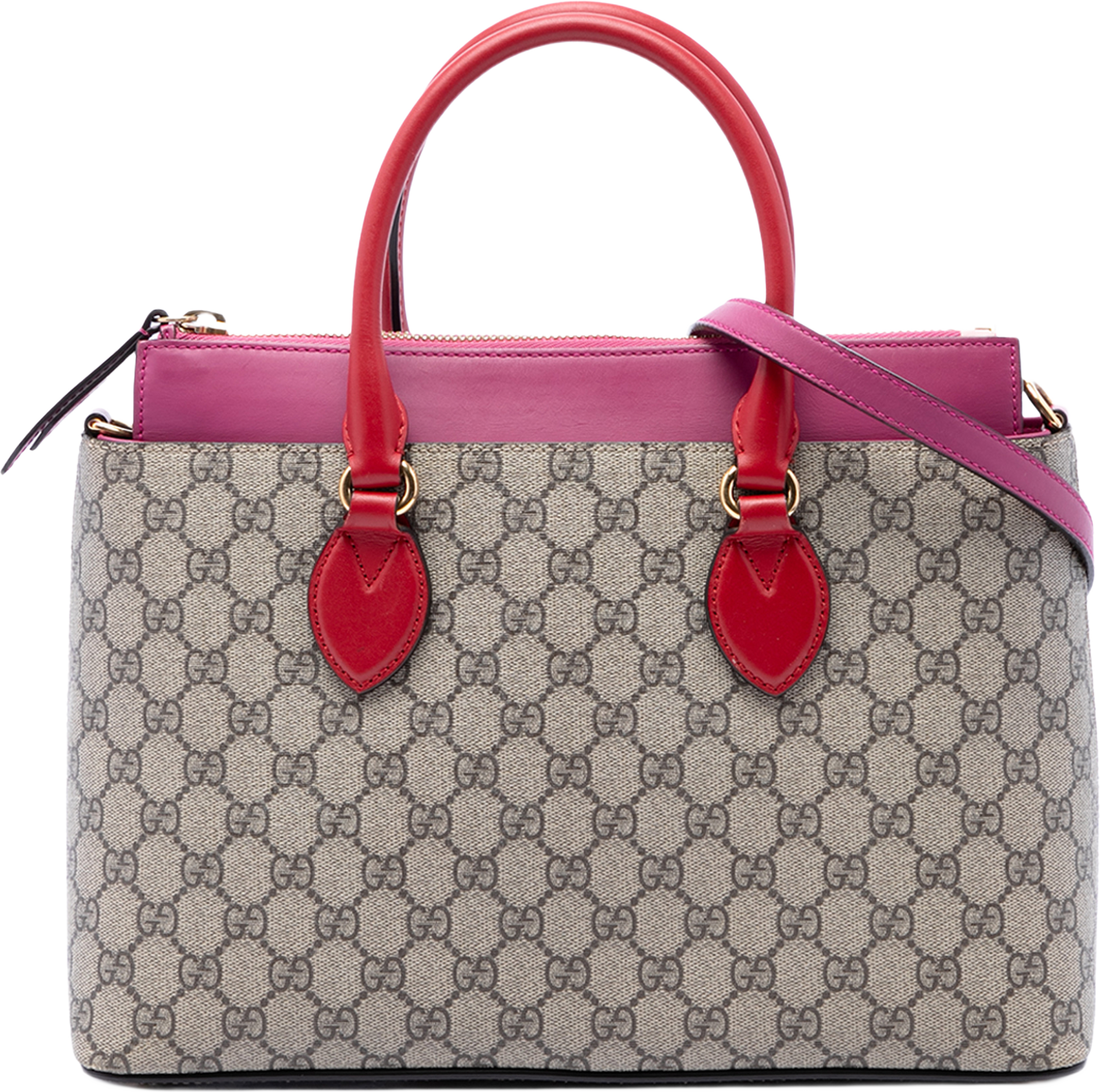 Gucci Gg Supreme Linea A Satchel, från Luxclusif, i färgen beige. Klicka för att öppna bilden i stort format
