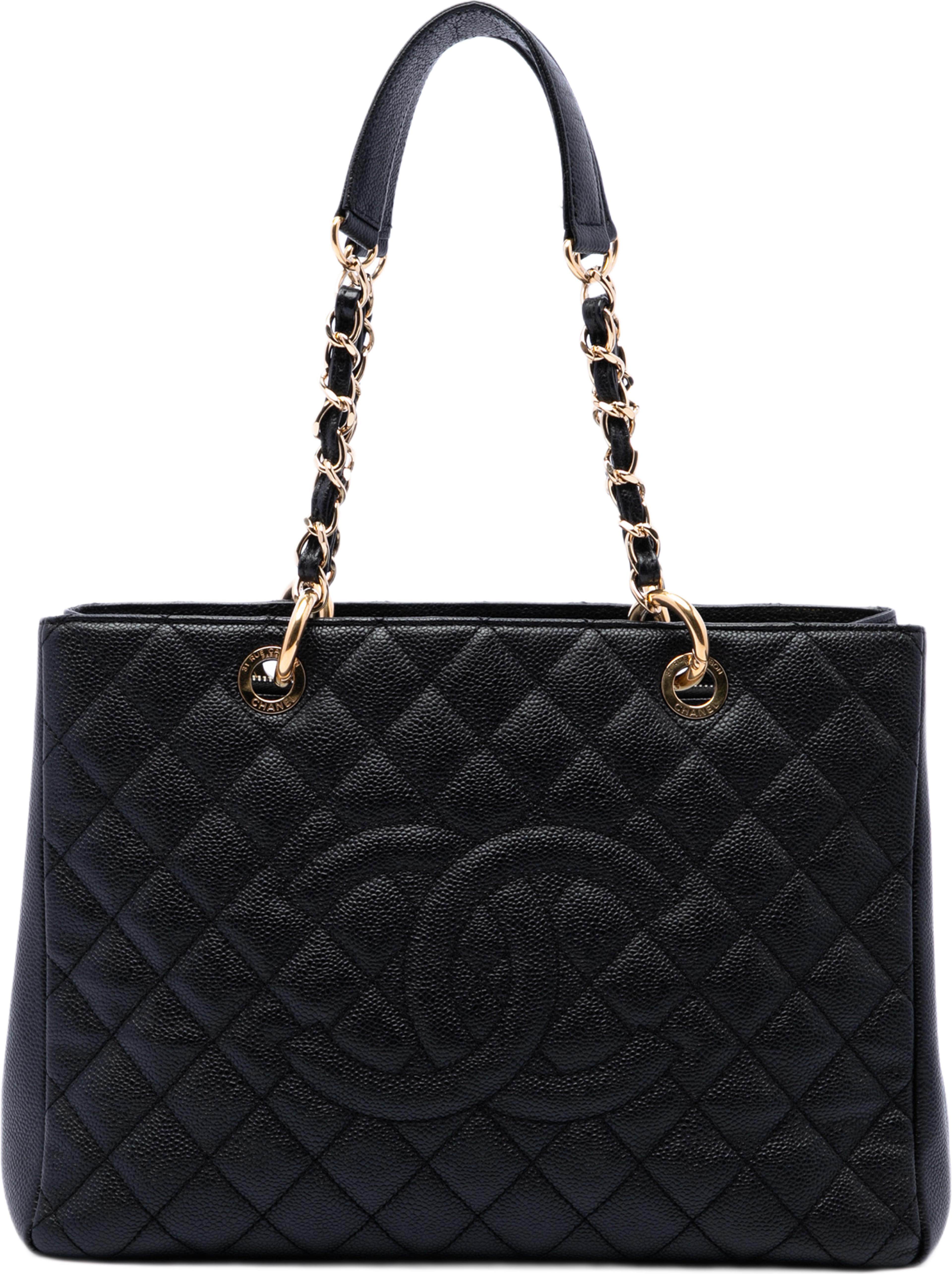 Chanel Caviar Grand Shopping Tote, från Luxclusif, i färgen svart. Klicka för att öppna bilden i stort format