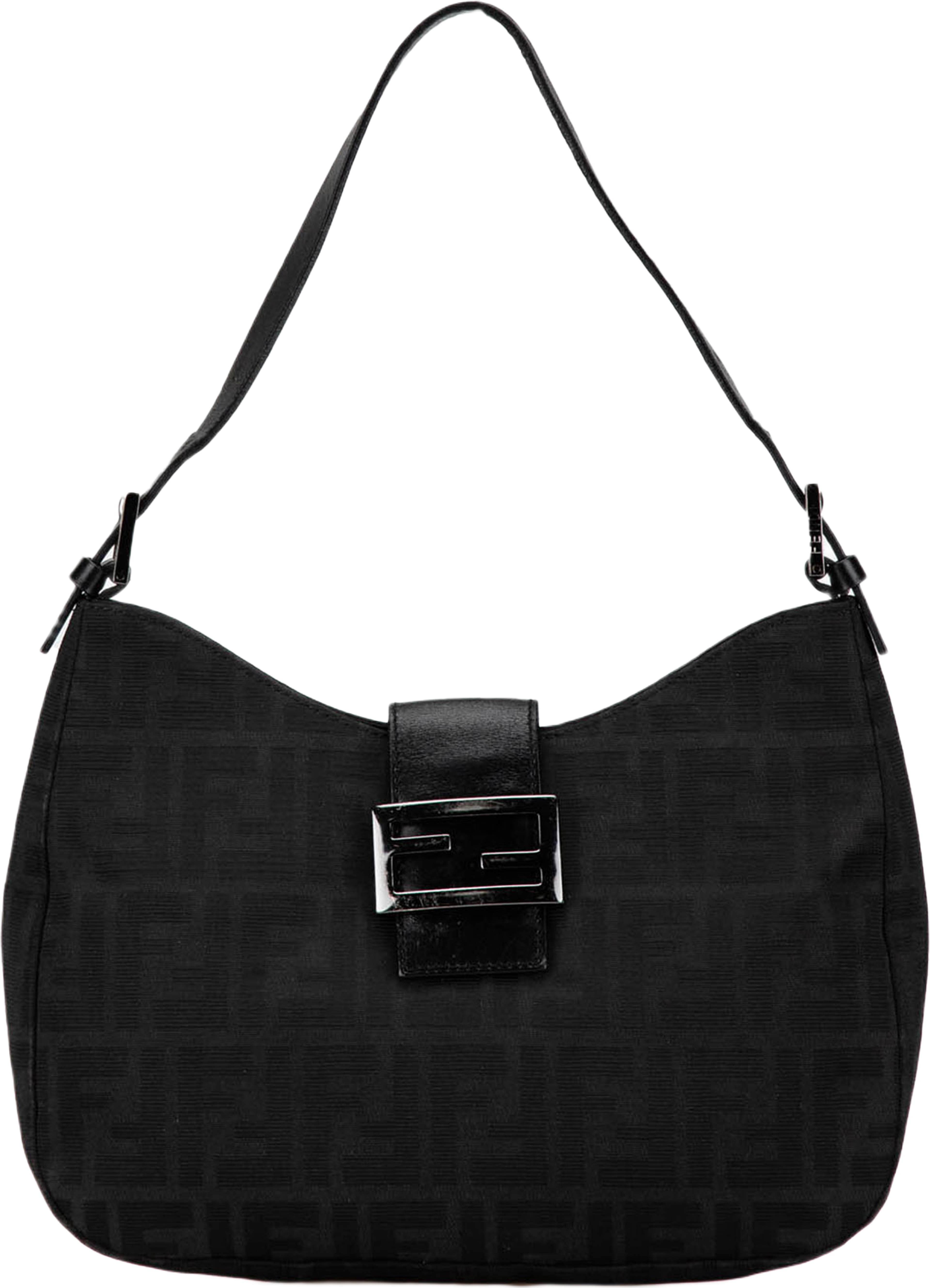 Fendi Zucca Canvas Shoulder Bag, från Luxclusif, i färgen black. Klicka för att öppna bilden i stort format