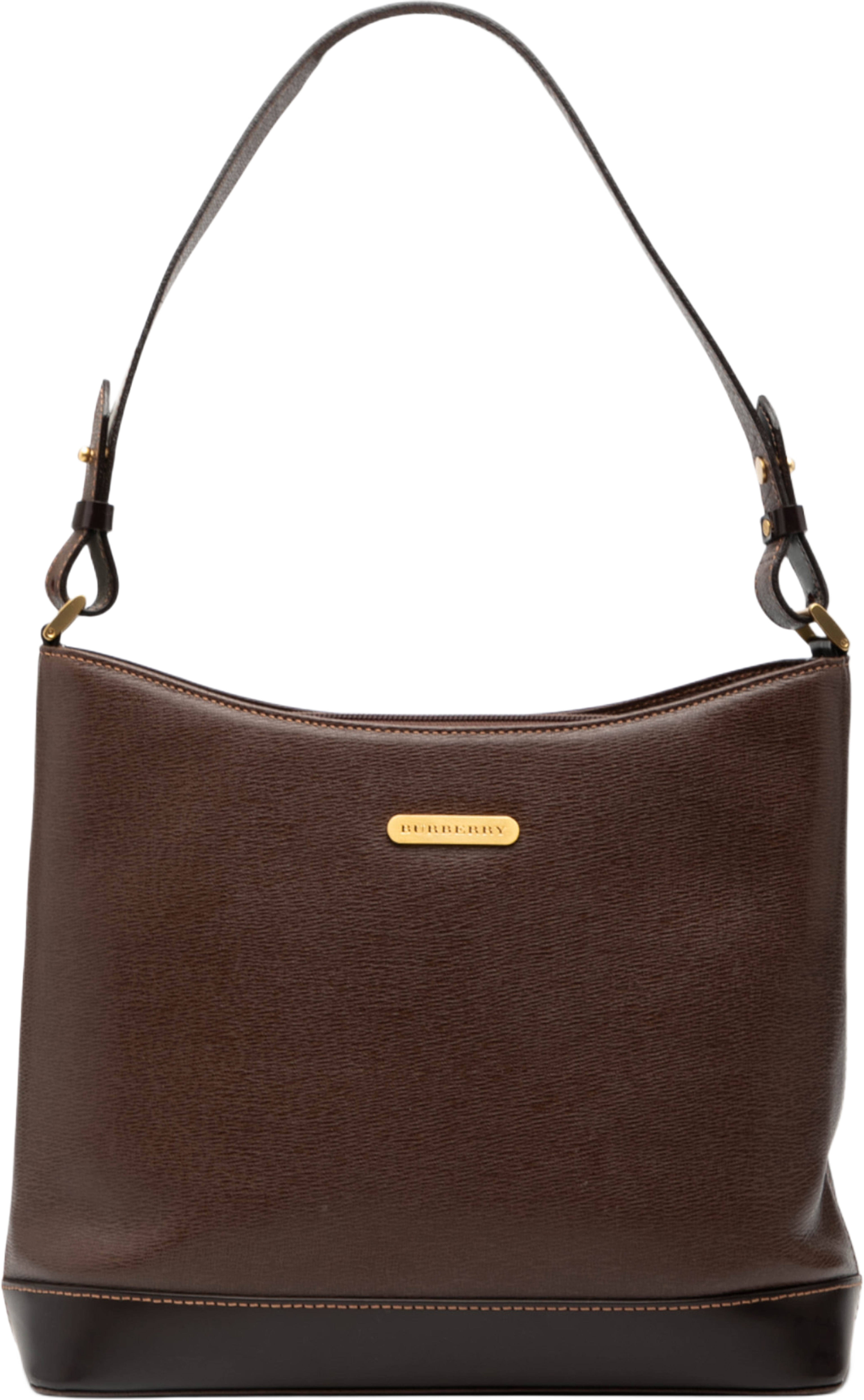 Burberry Leather Shoulder Bag, från Luxclusif, i färgen brown. Klicka för att öppna bilden i stort format