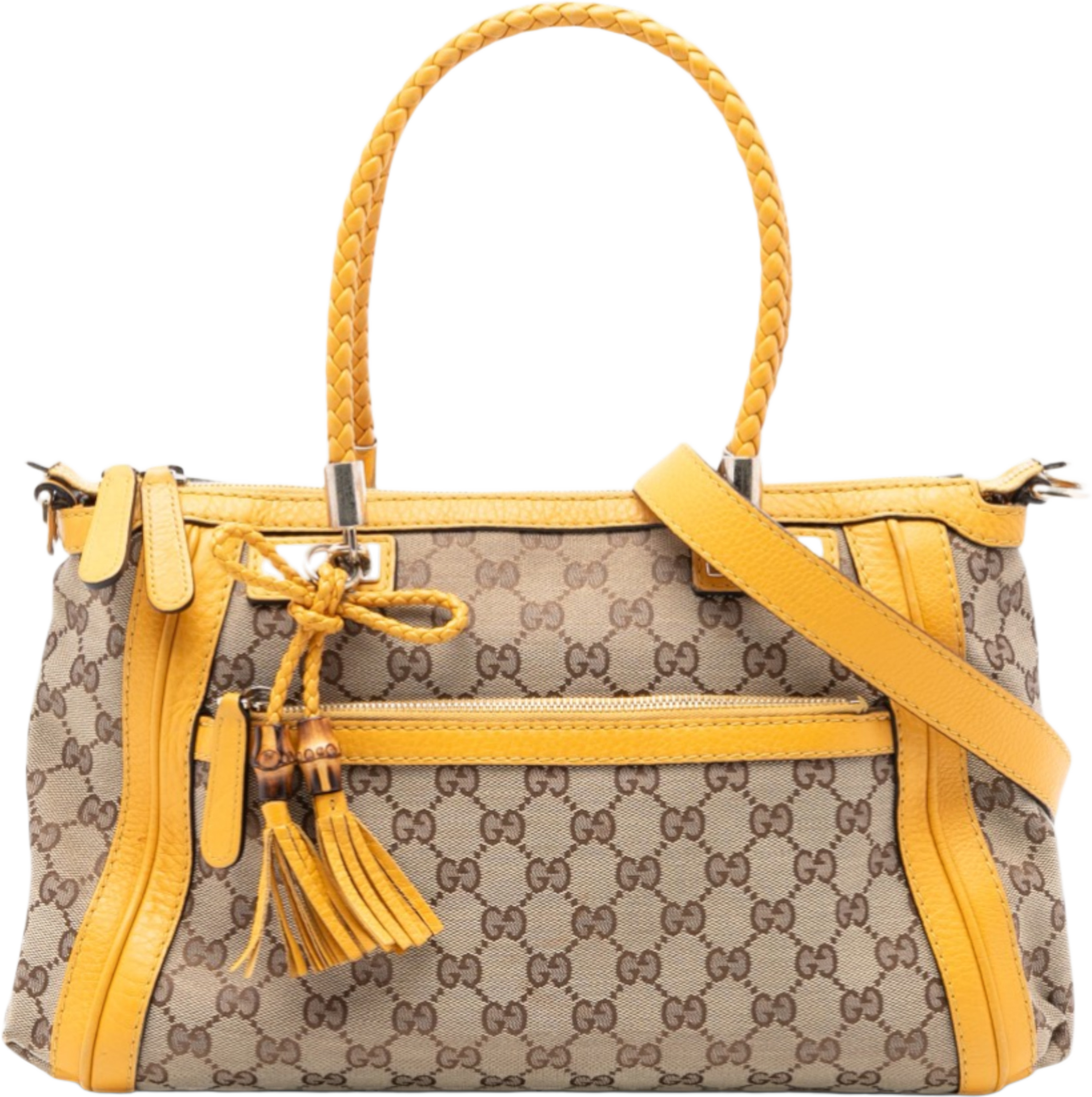 Gucci Gg Canvas Bella Satchel, från Luxclusif, i färgen beige. Klicka för att öppna bilden i stort format