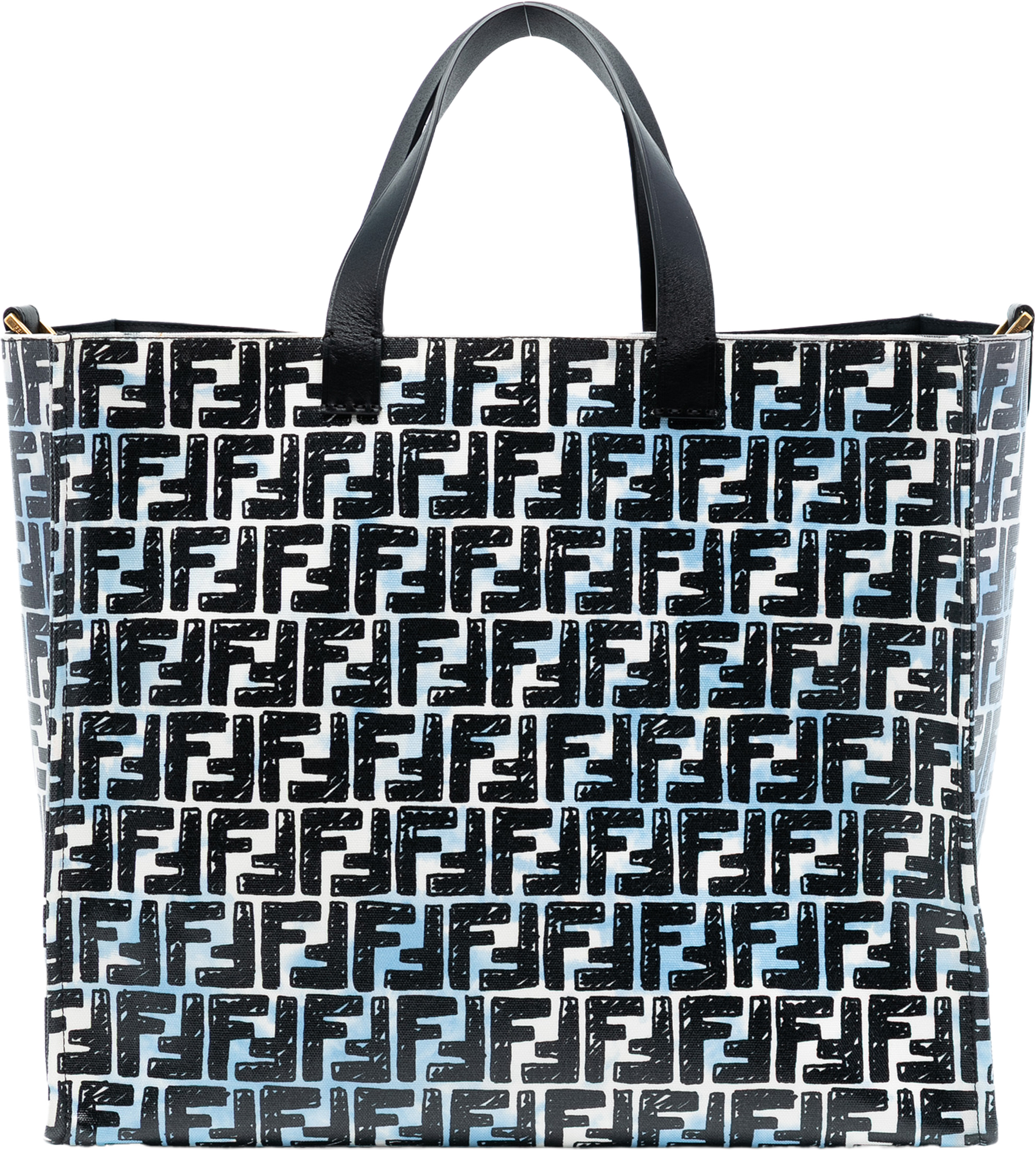 Fendi Joshua Vides Zucca Coated Canvas Cloudy Shopper Satchel, från Luxclusif, i färgen blue. Klicka för att öppna bilden i stort format