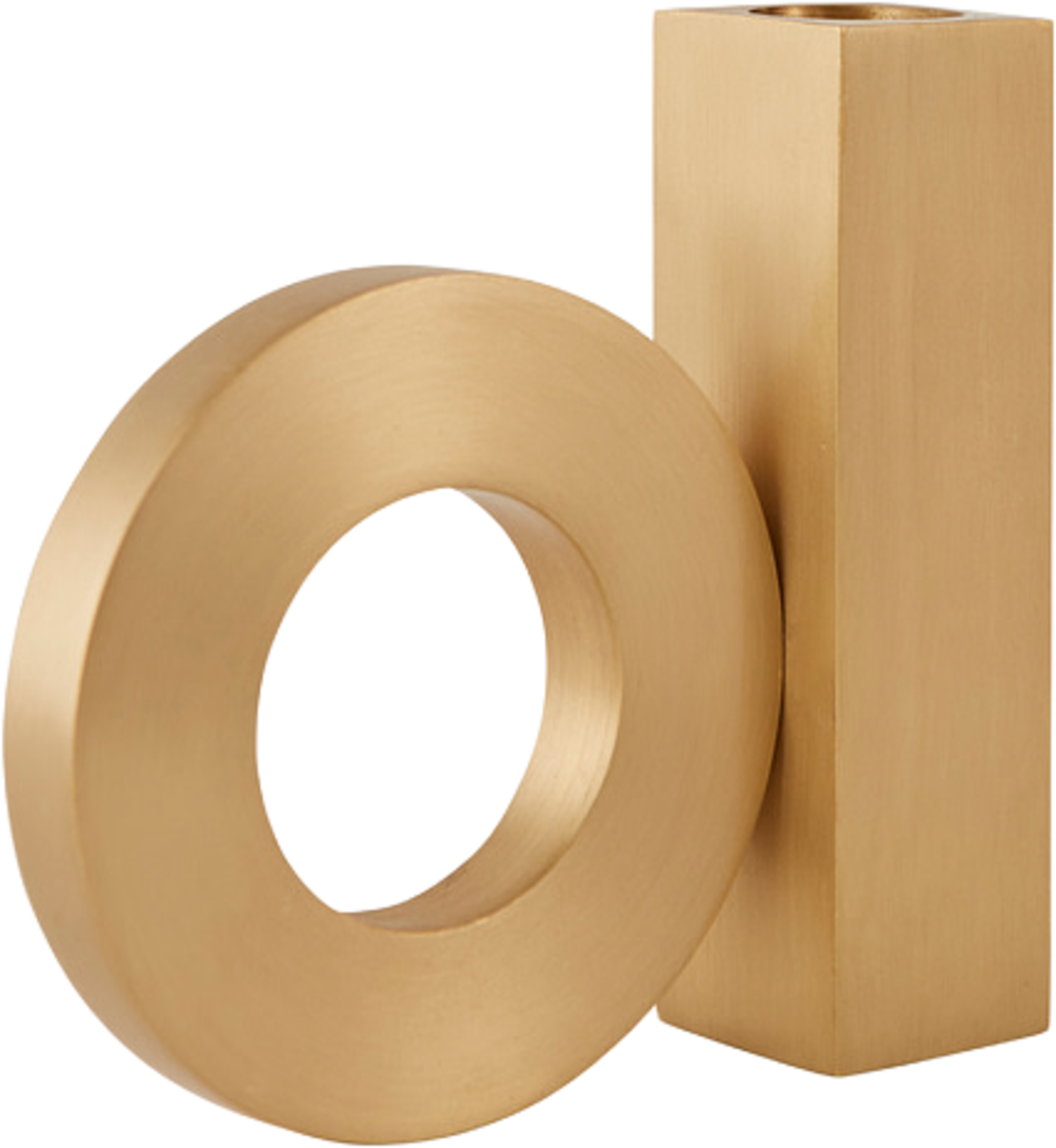 Baari Solid Brass Candleholder, från OYOY Living, i färgen brushed brass. Klicka för att öppna bilden i stort format