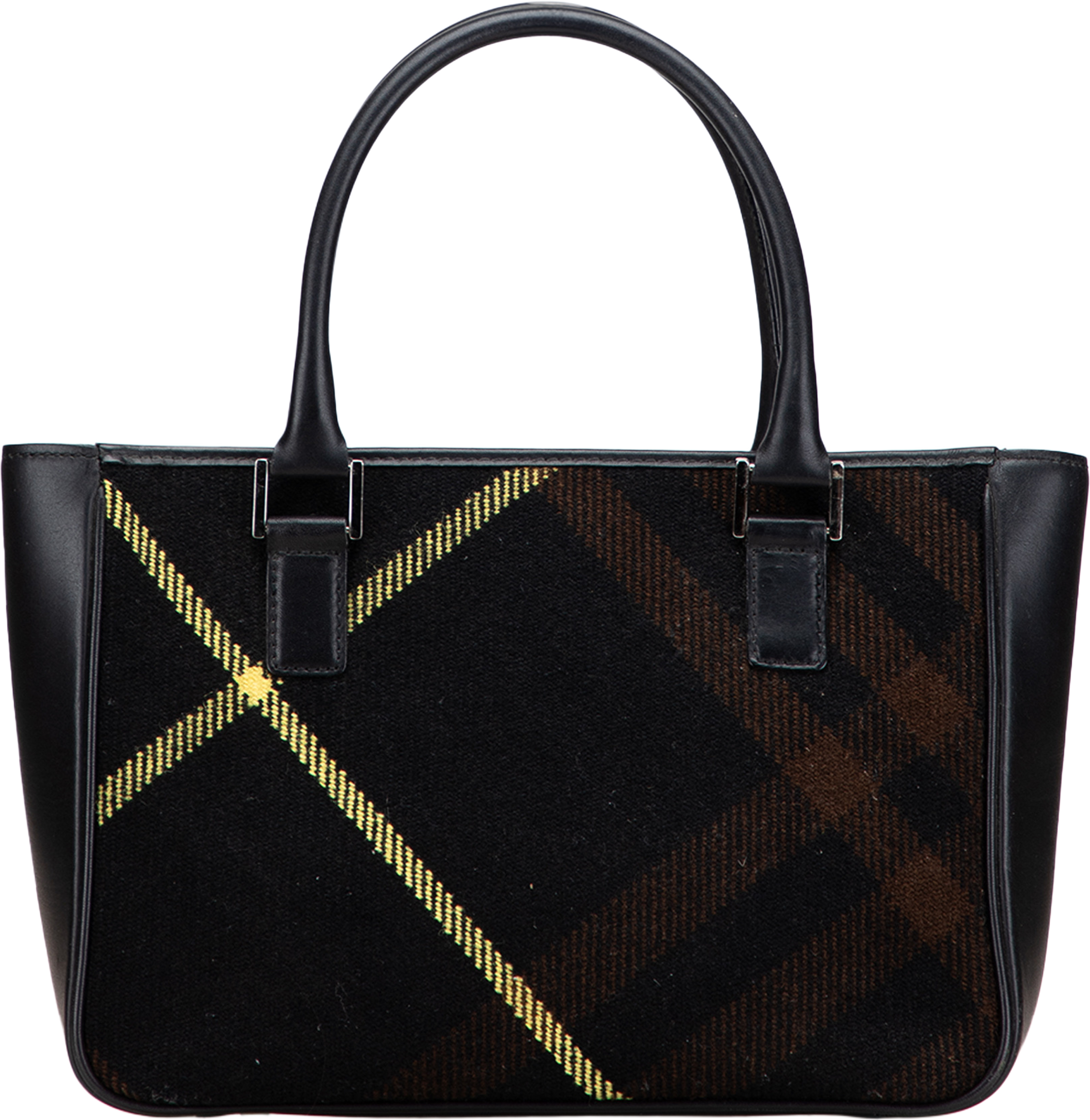 Burberry Superenova Check Wool Tote, från Luxclusif, i färgen black. Klicka för att öppna bilden i stort format