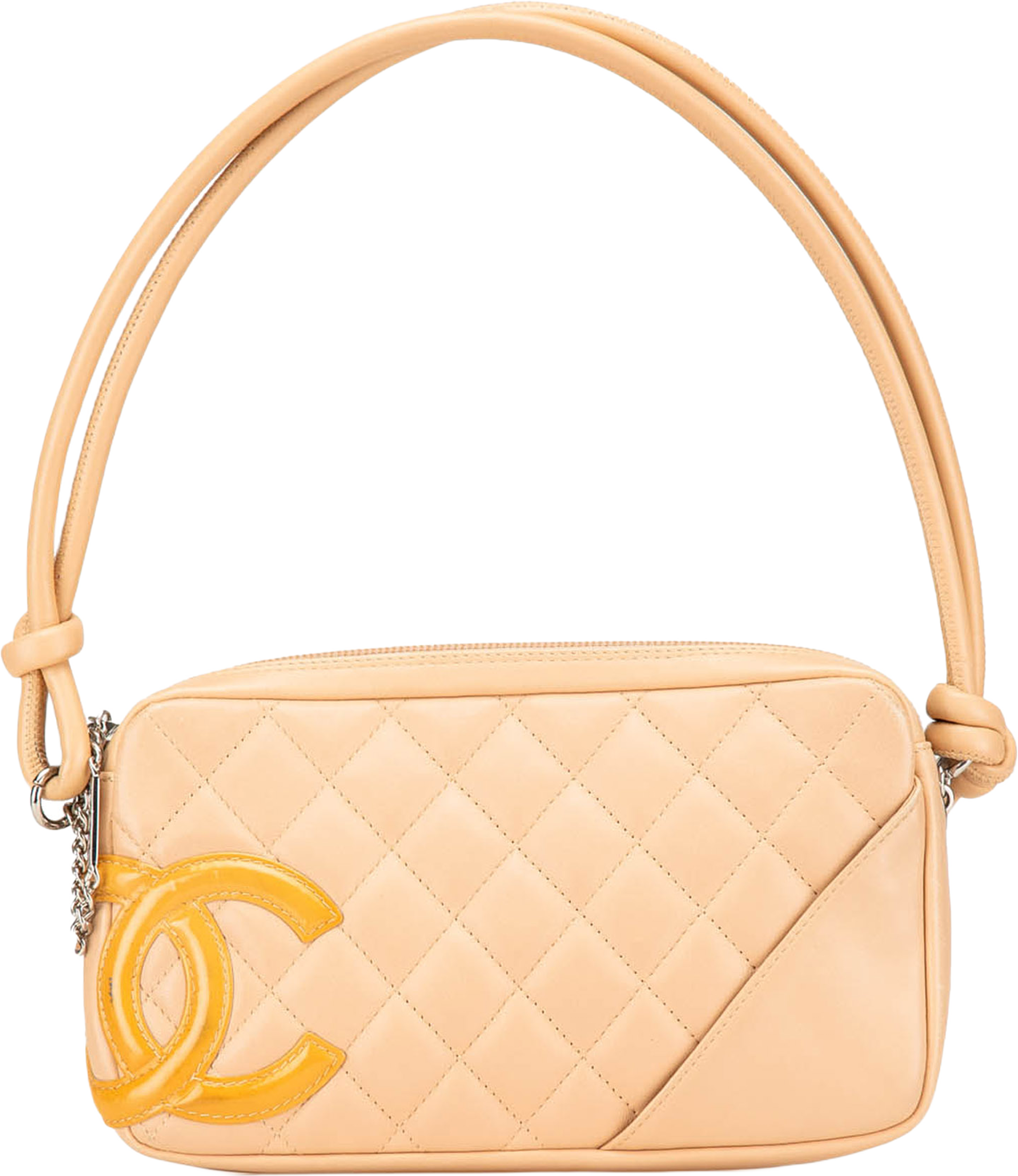 Chanel Lambskin Cambon Ligne Pochette, från Luxclusif, i färgen beige. Klicka för att öppna bilden i stort format
