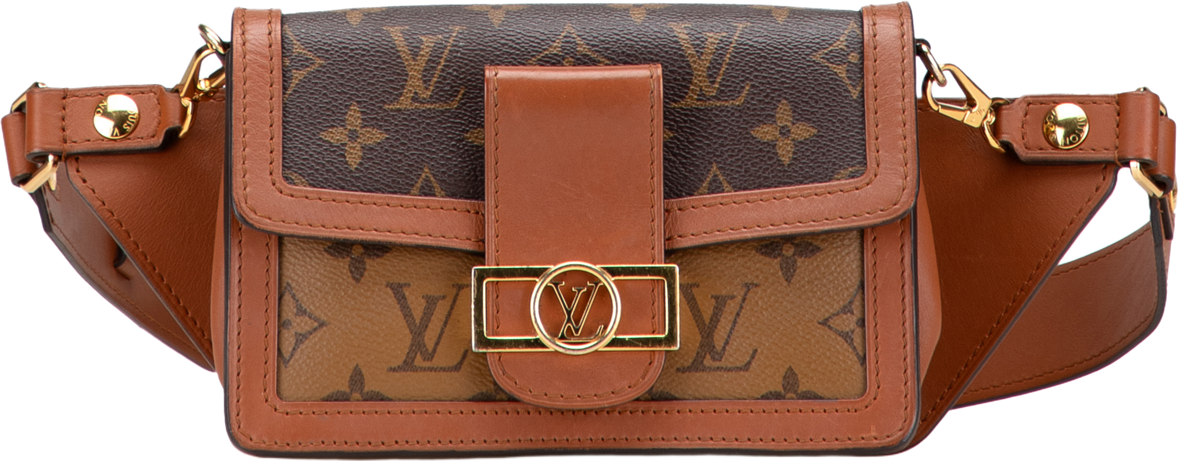 Louis Vuitton Monogram Reverse Dauphine Bumbag, från Luxclusif, i färgen brown. Klicka för att öppna bilden i stort format