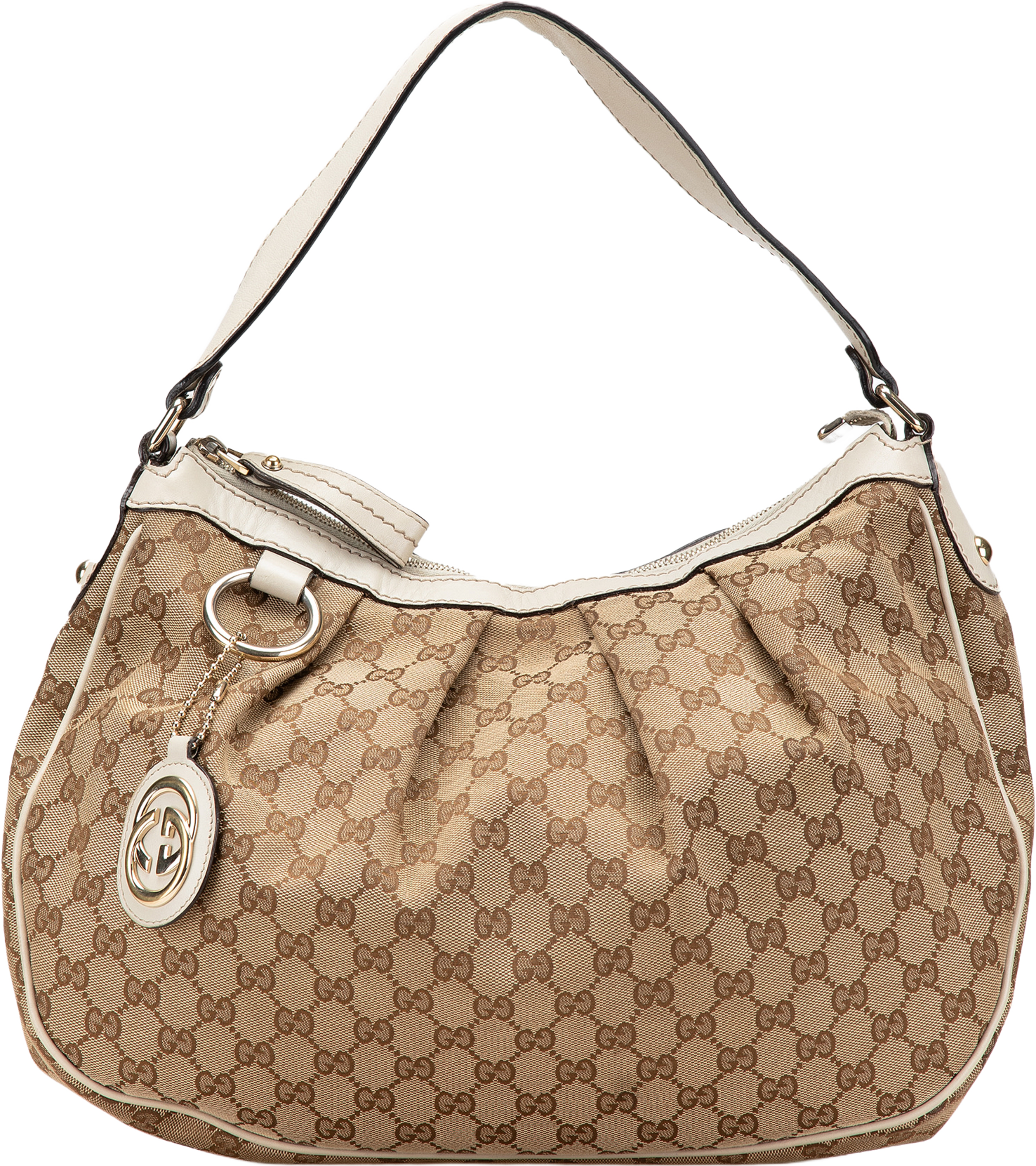 Gucci Medium Gg Canvas Sukey Shoulder Bag, från Luxclusif, i färgen beige. Klicka för att öppna bilden i stort format