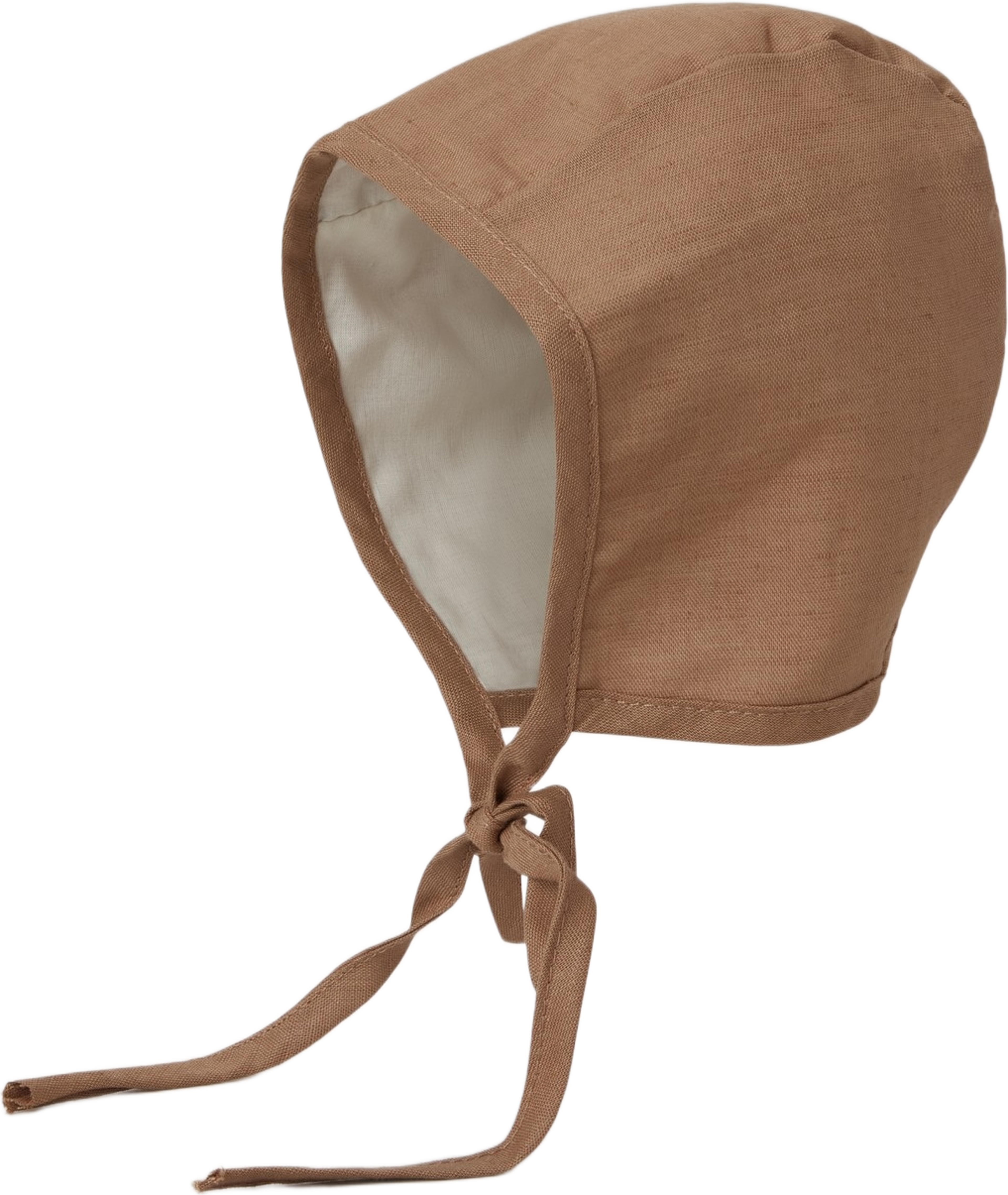 Linen Bonnet, från BabyMocs, i färgen latte. Klicka för att öppna bilden i stort format