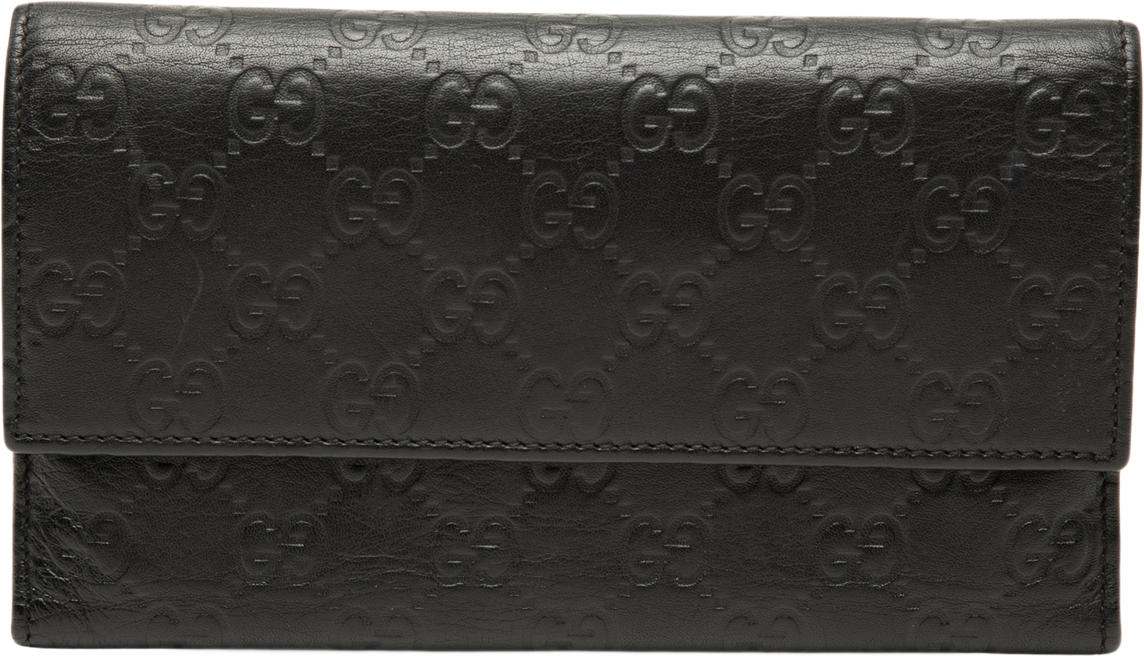Gucci Guccissima Long Wallet, från Luxclusif, i färgen svart. Klicka för att öppna bilden i stort format
