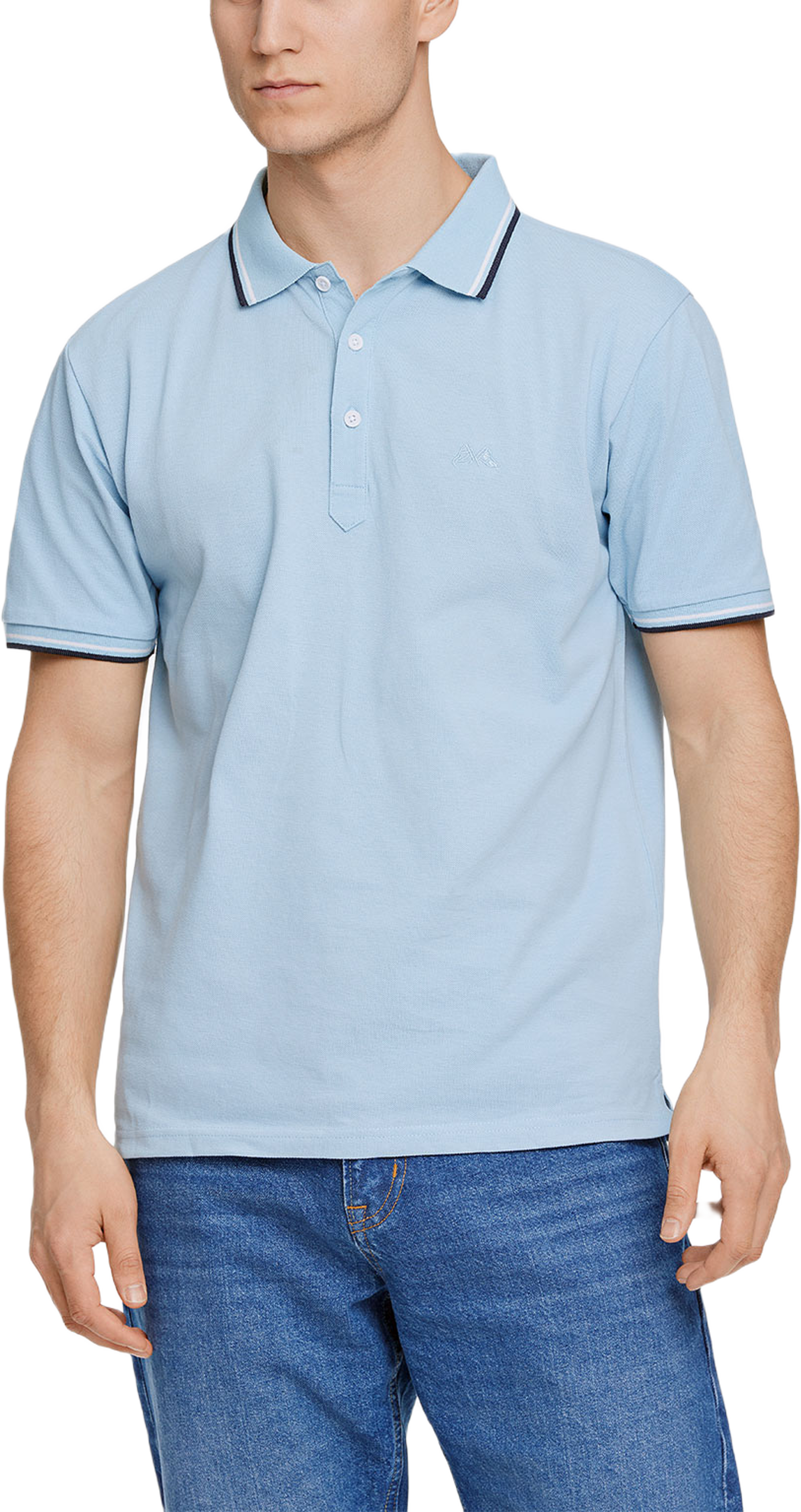 Polo shirt w. contrast piping