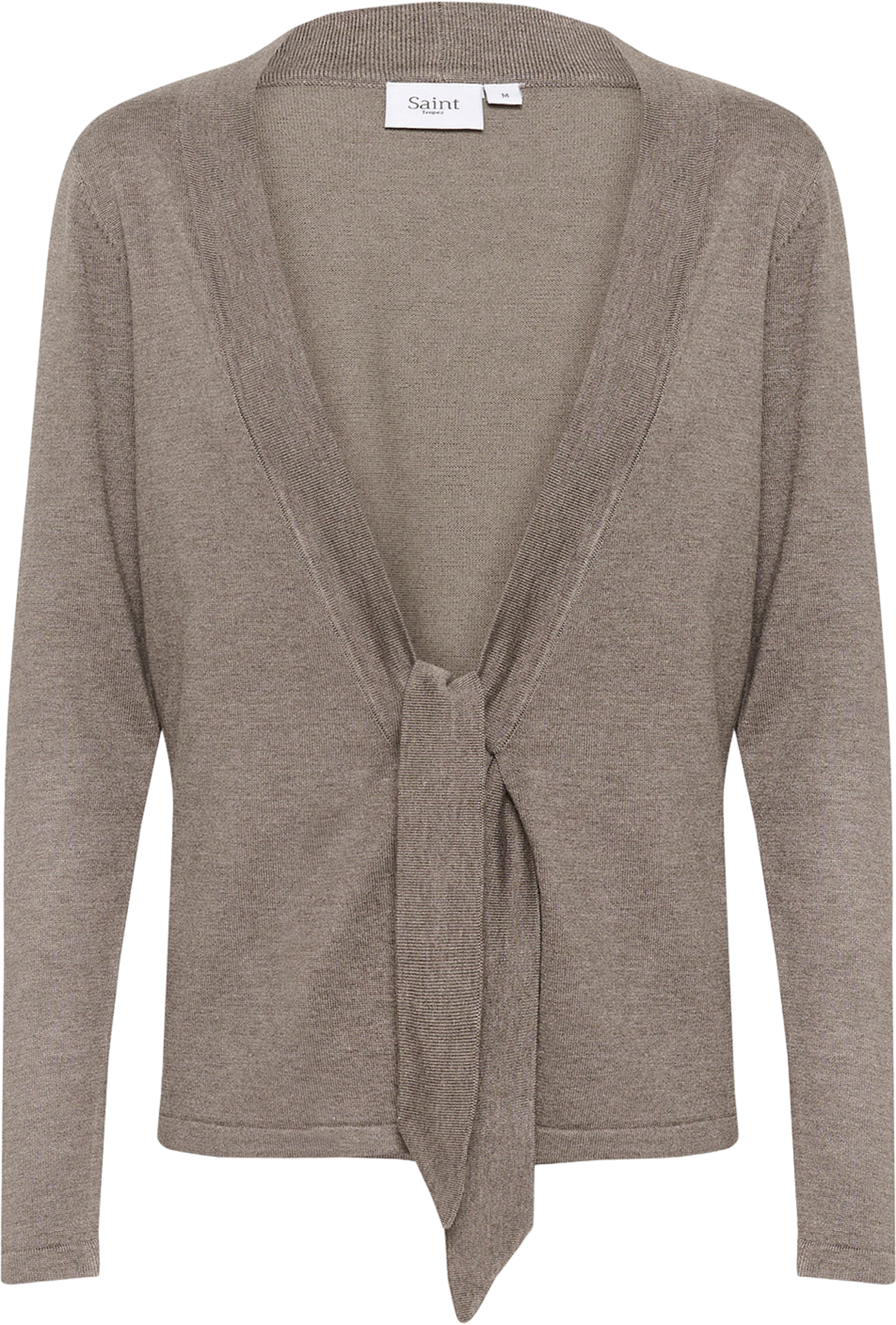 MilaSZ Tie Cardigan, från Saint Tropez, i färgen Iron Melange. Klicka för att öppna bilden i stort format