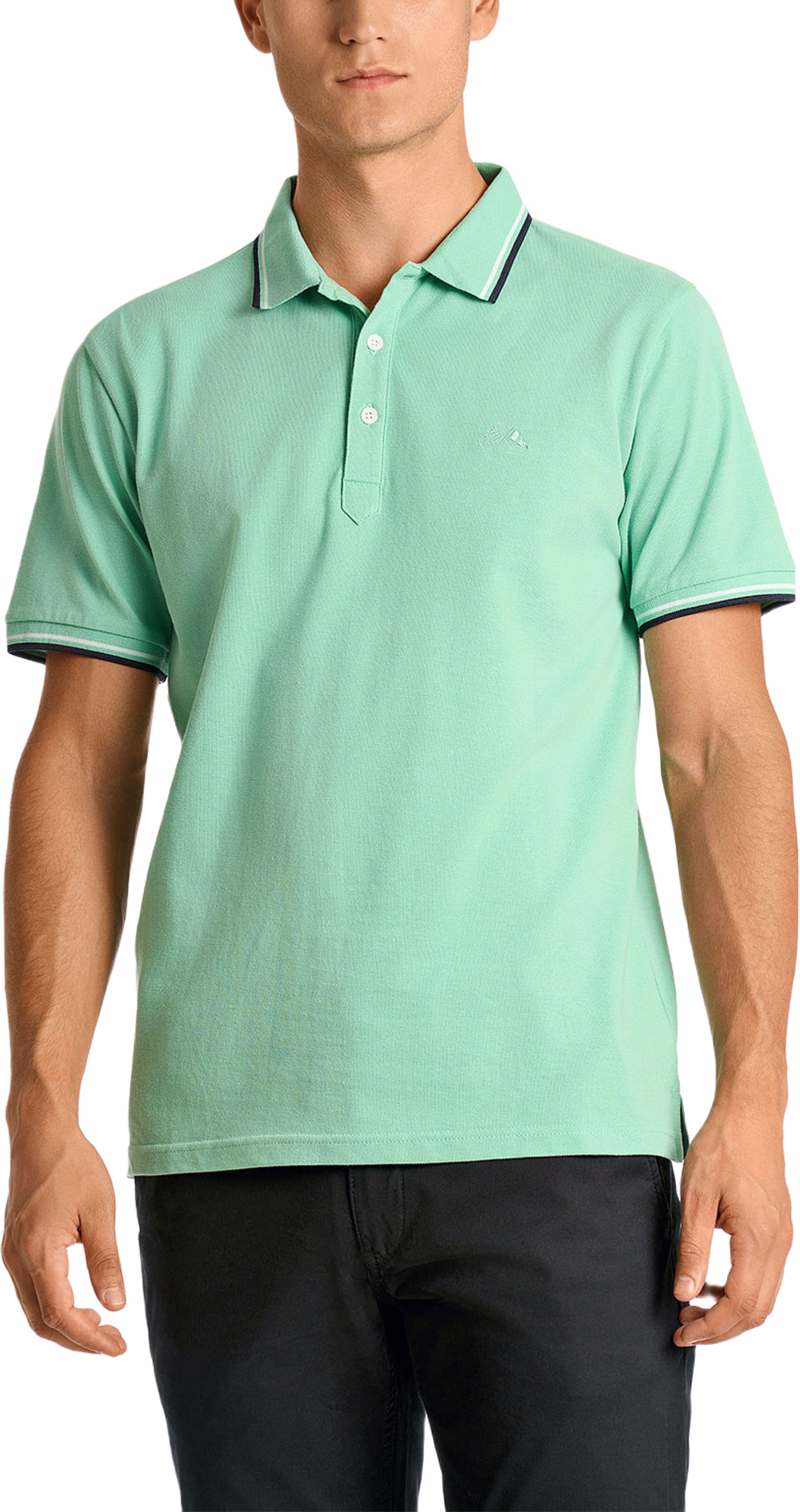 Polo shirt w. contrast piping