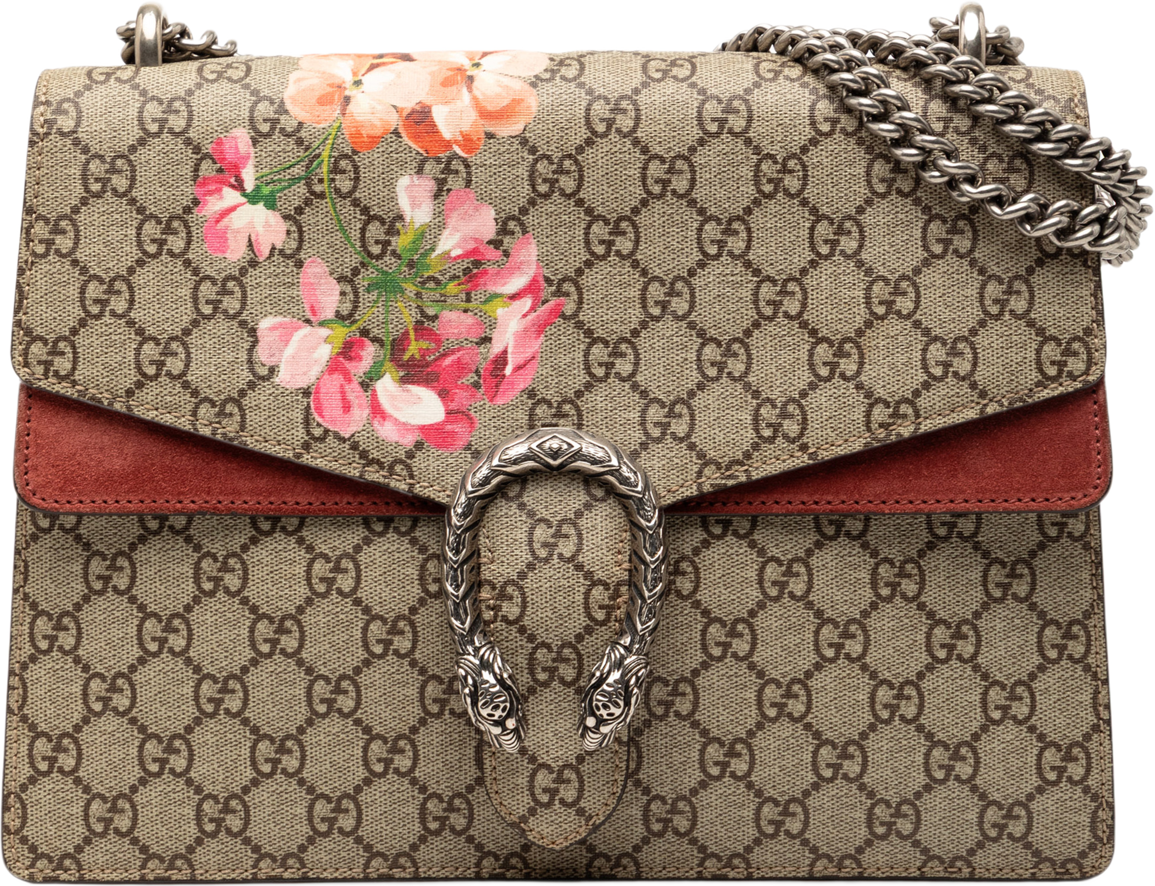 Gucci Medium Gg Supreme Blooms Dionysus Shoulder Bag, från Luxclusif, i färgen beige. Klicka för att öppna bilden i stort format