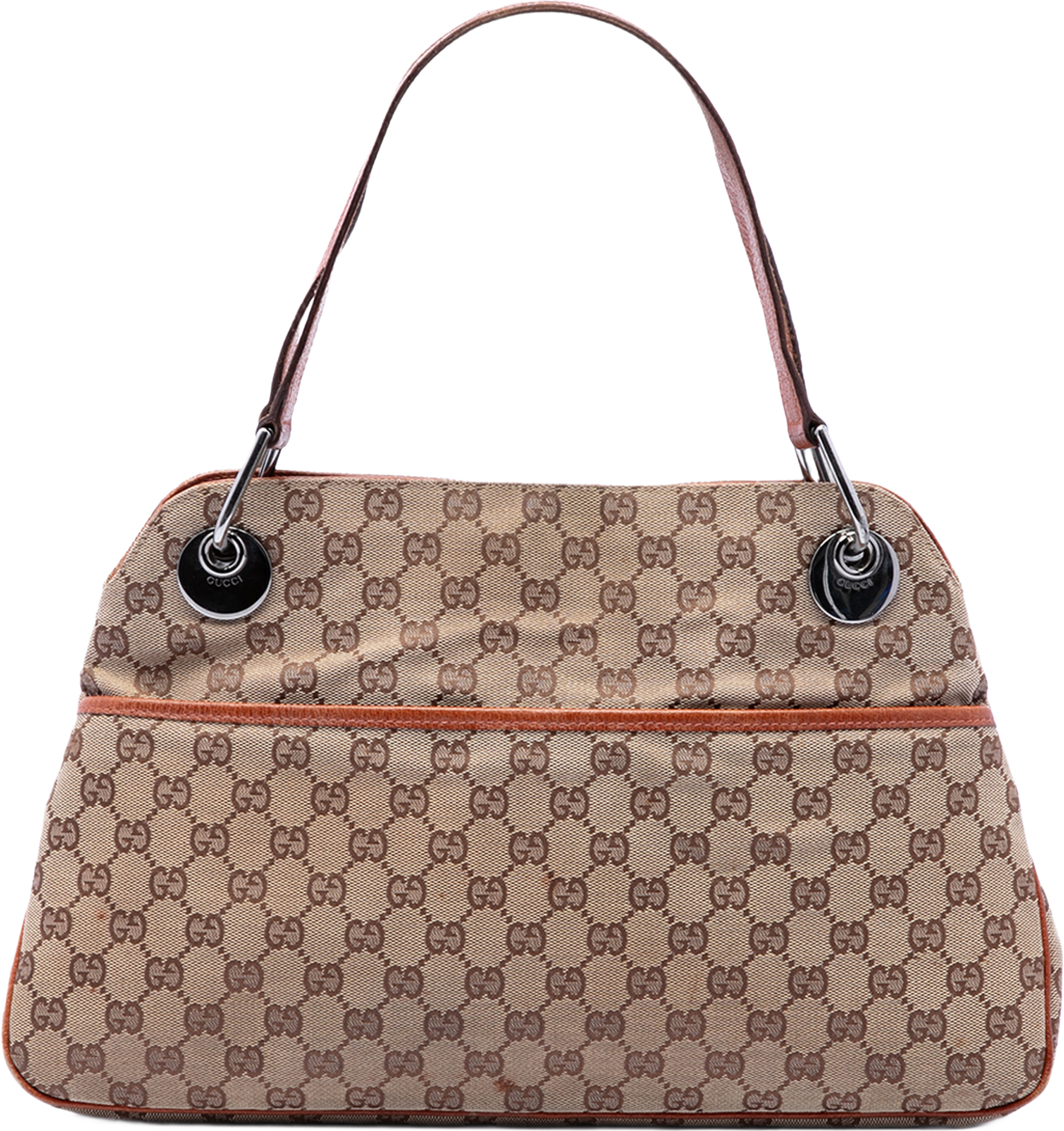 Gucci Gg Canvas Eclipse Shoulder Bag, från Luxclusif, i färgen beige. Klicka för att öppna bilden i stort format