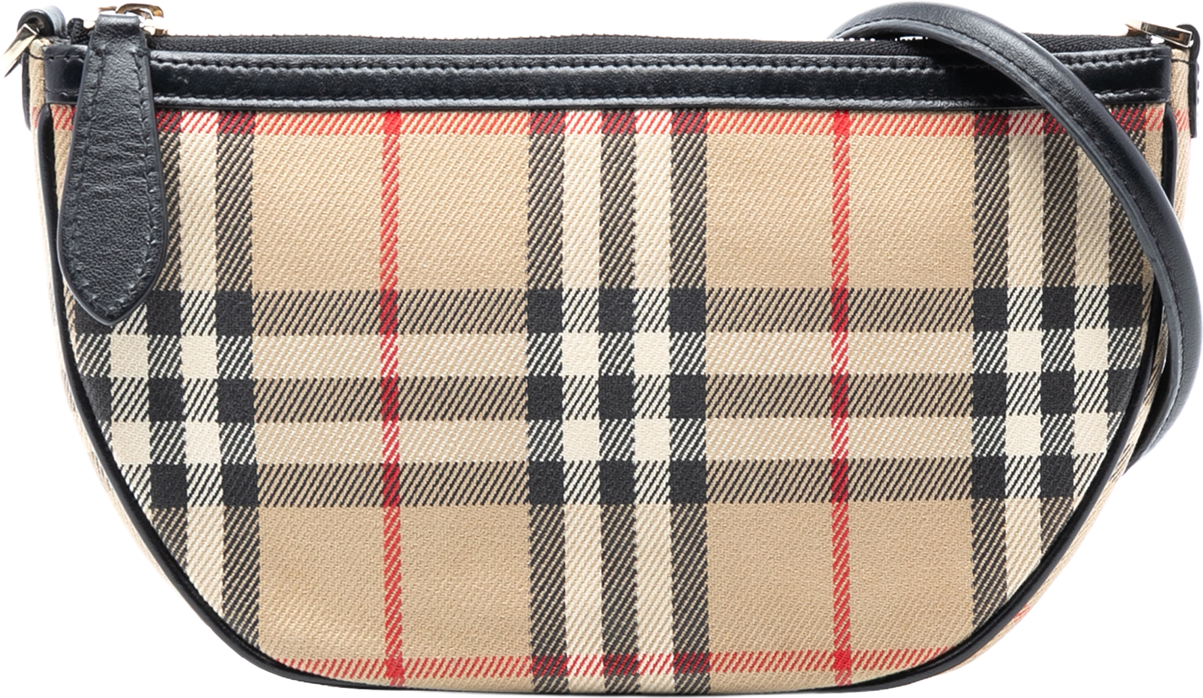 Burberry House Check Canvas Olympia Shoulder Bag, från Luxclusif, i färgen beige. Klicka för att öppna bilden i stort format