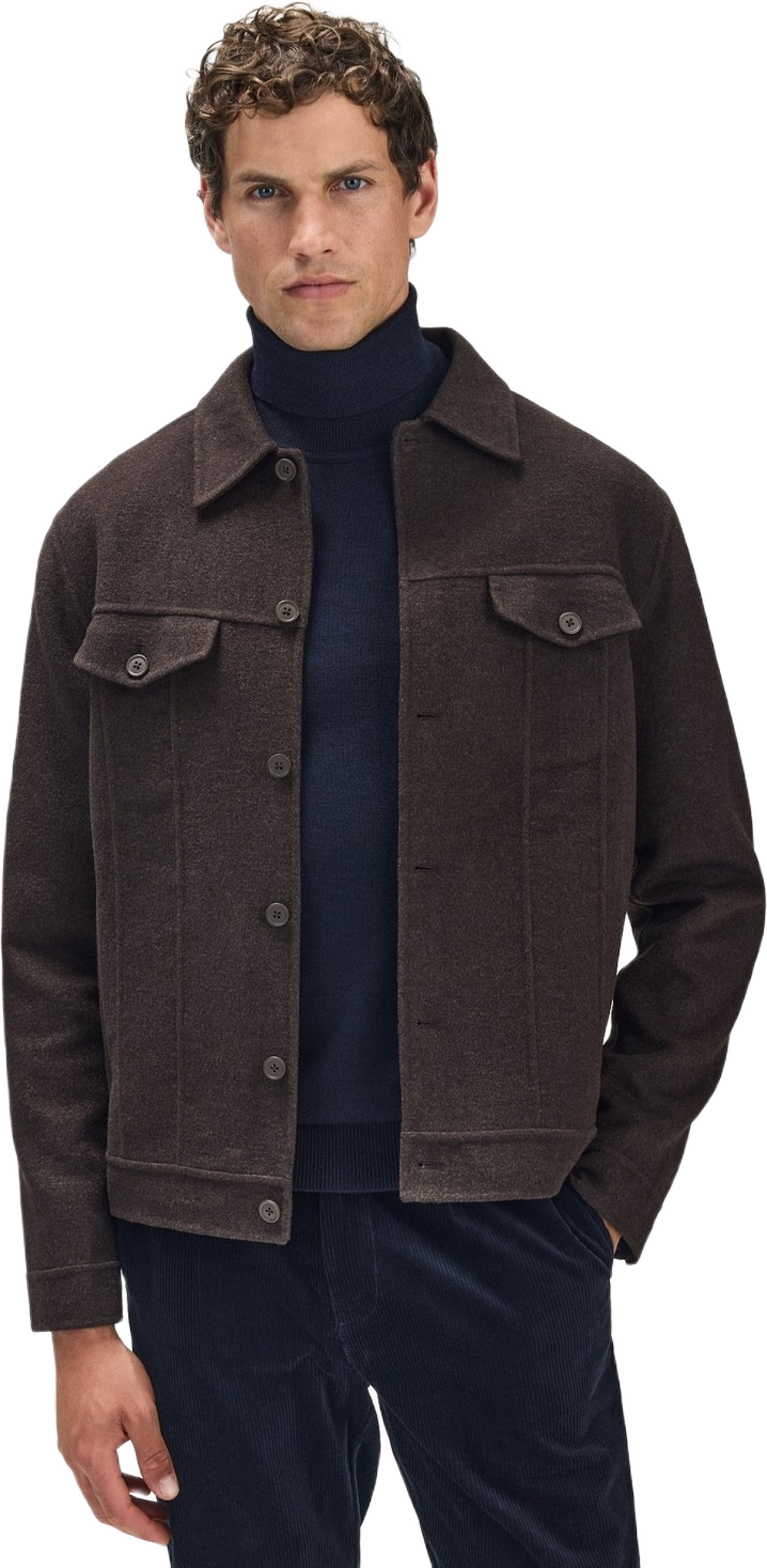 Brown Wool Jacket Flores