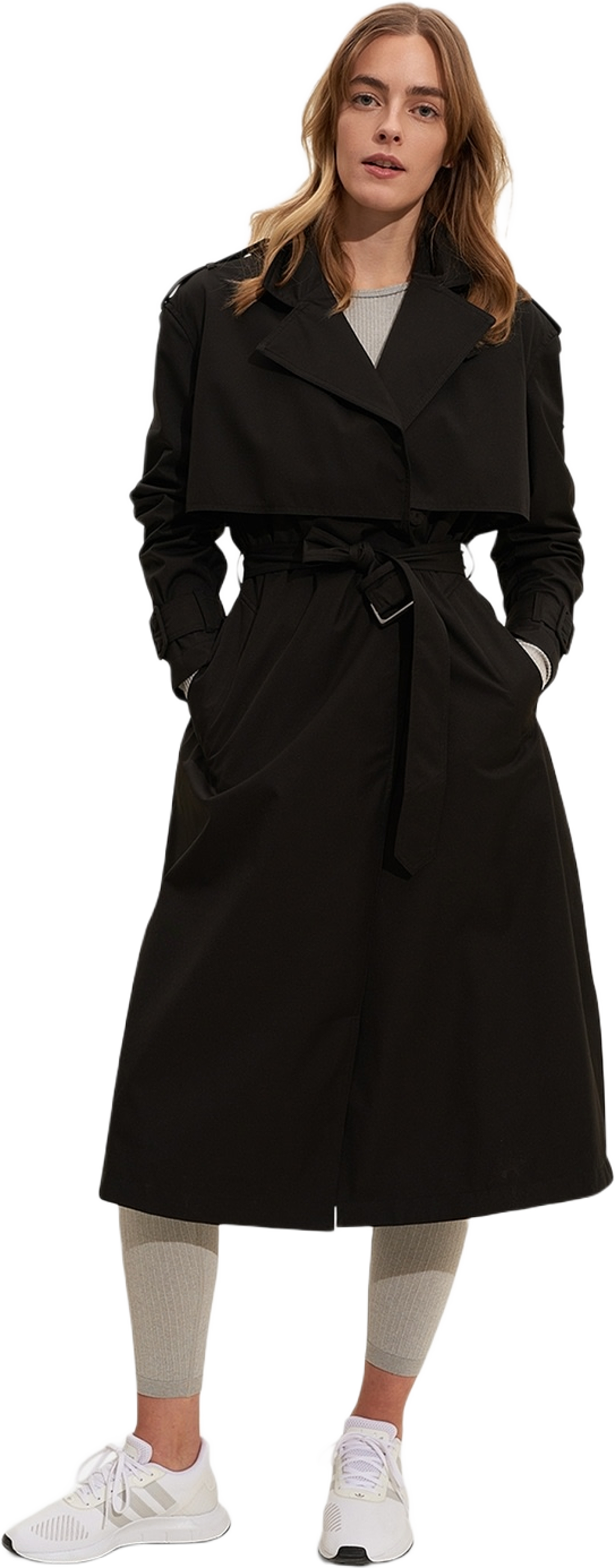 Black Recycled Tech Trench Coat