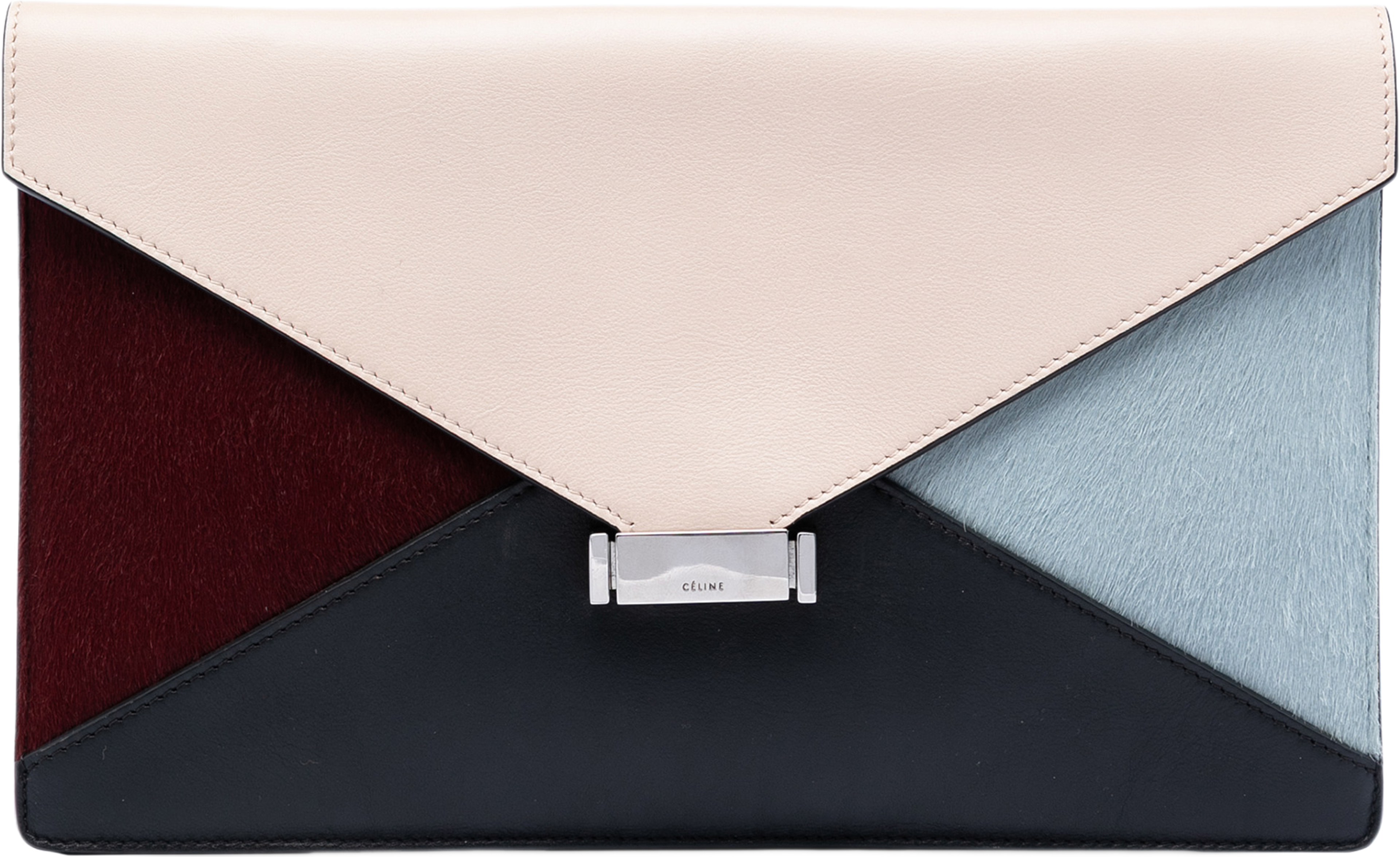 Celine Calfskin And Pony Hair Diamond Clutch, från Luxclusif, i färgen rosa. Klicka för att öppna bilden i stort format