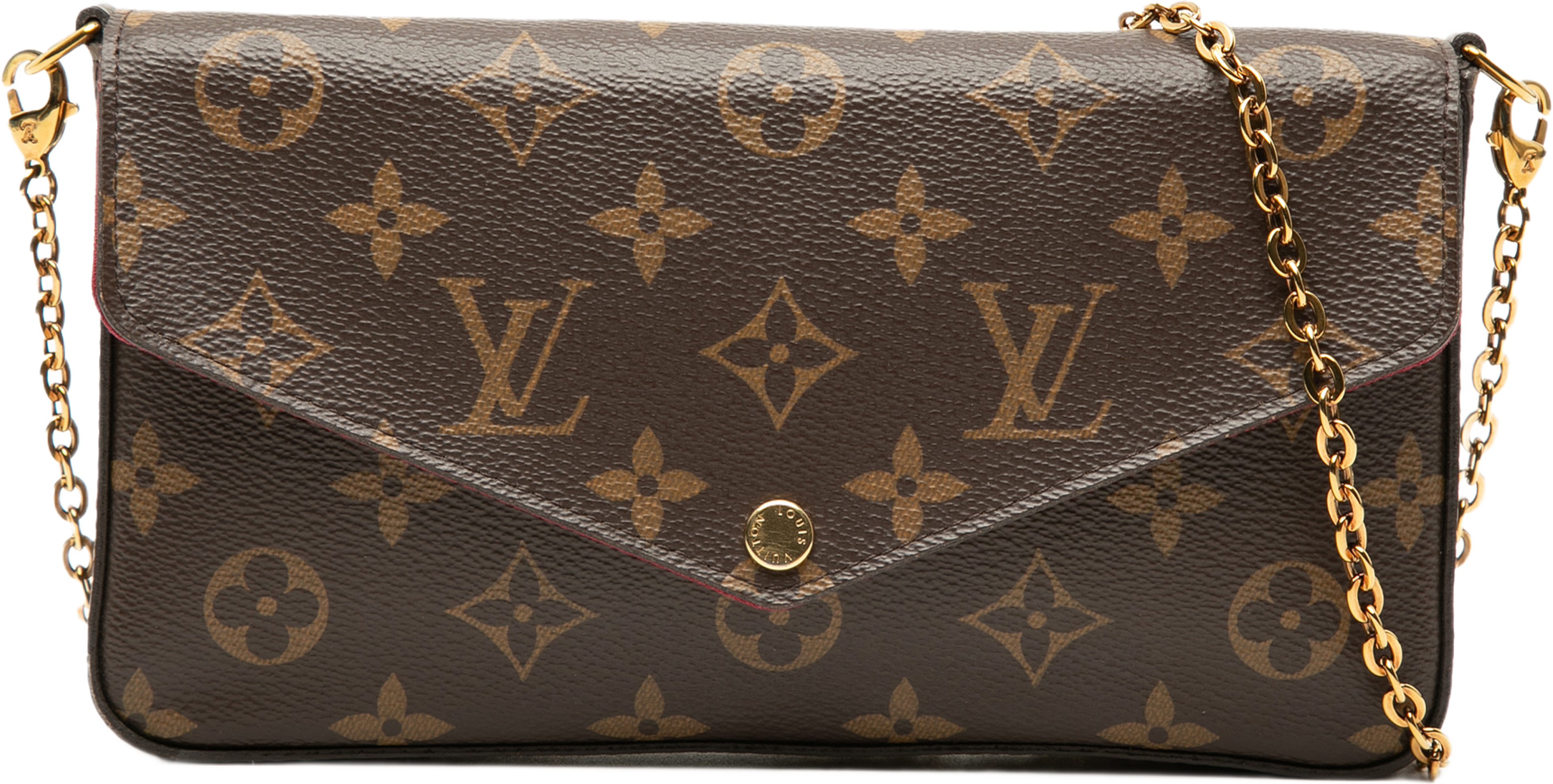 Louis Vuitton Monogram Pochette Felicie, från Luxclusif, i färgen brun. Klicka för att öppna bilden i stort format
