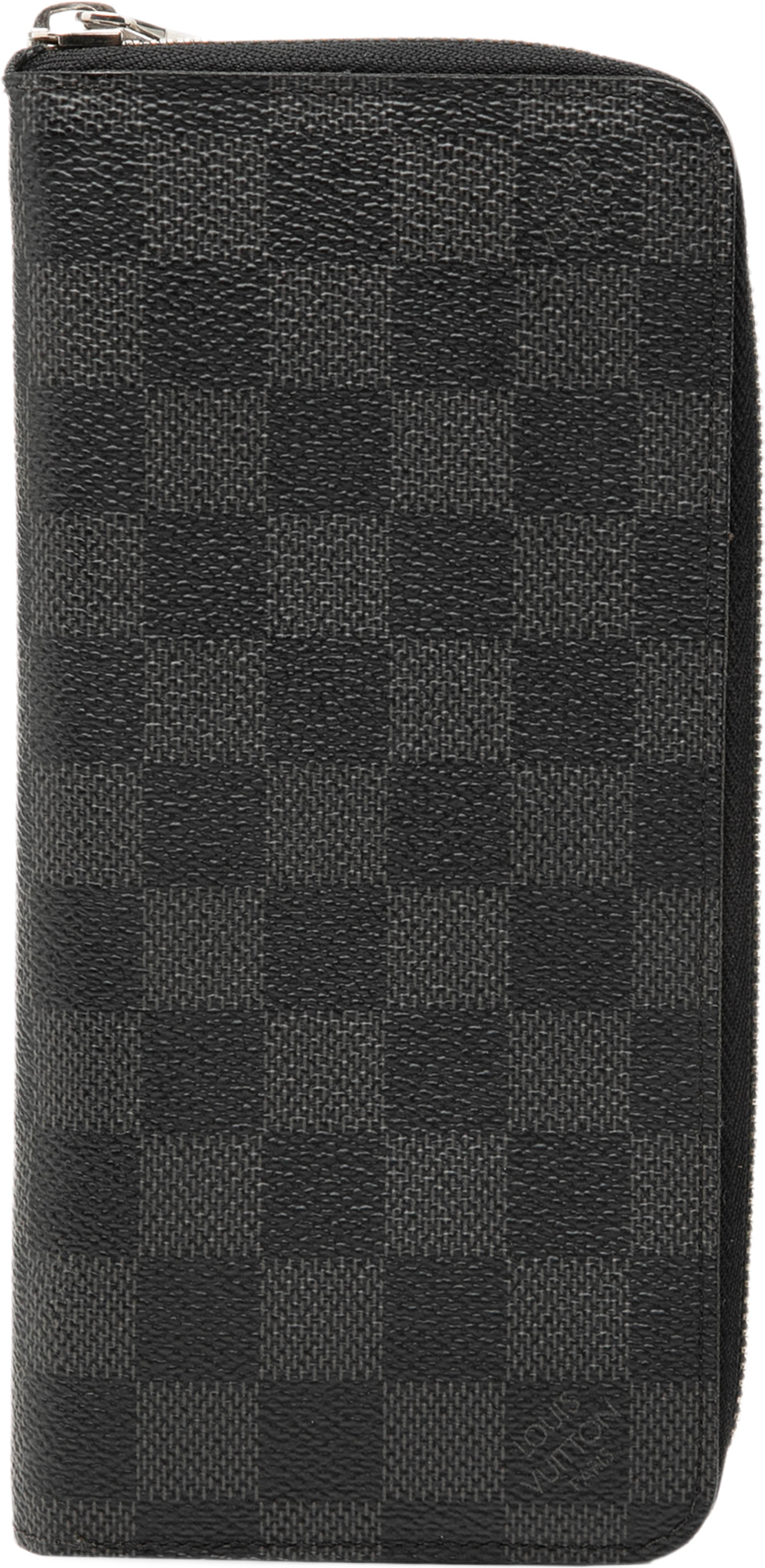 Louis Vuitton Damier Graphite Vertical Zippy Wallet, från Luxclusif, i färgen black. Klicka för att öppna bilden i stort format