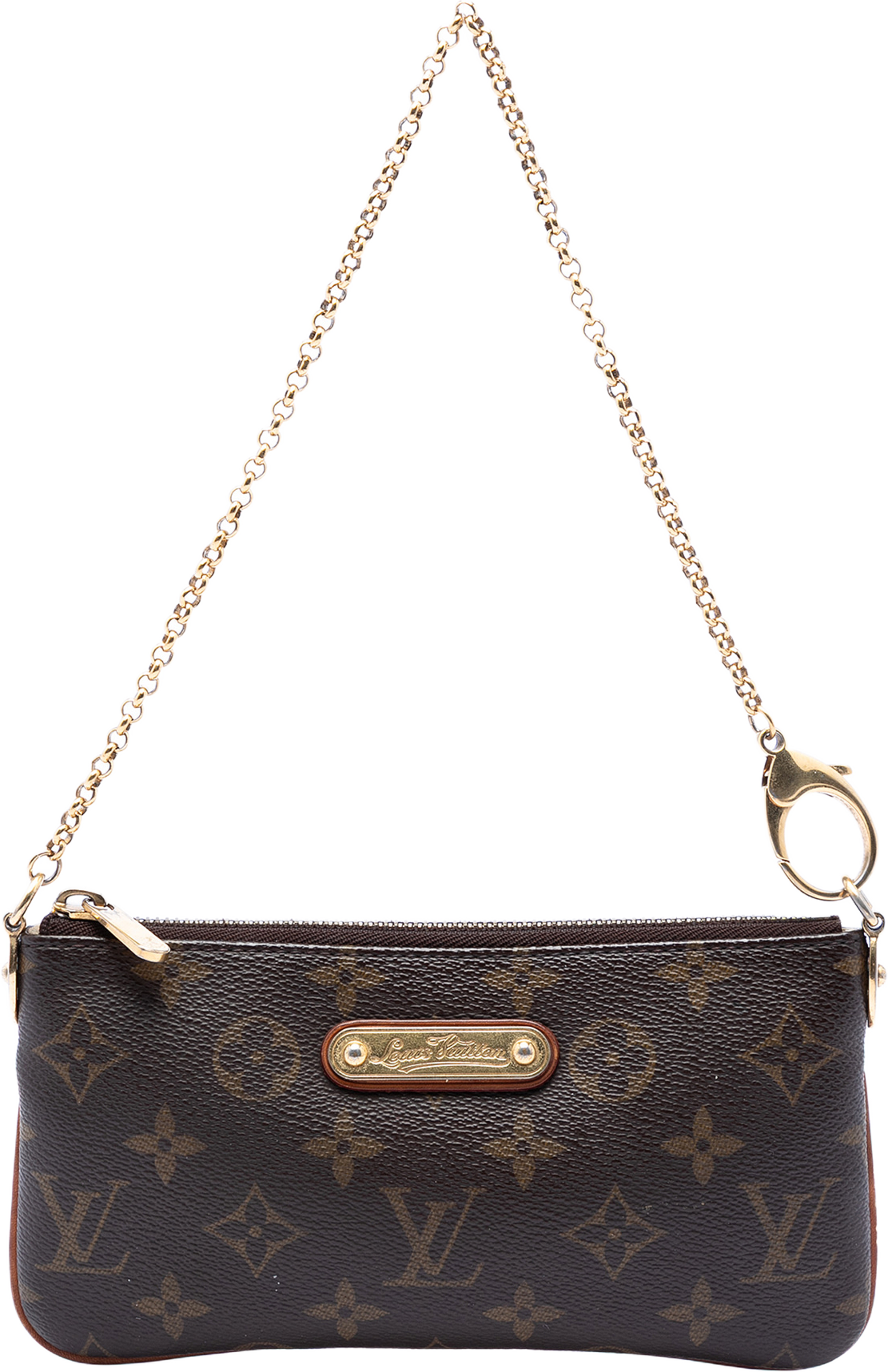 Louis Vuitton Monogram Pochette Milla Mm, från Luxclusif, i färgen brown. Klicka för att öppna bilden i stort format