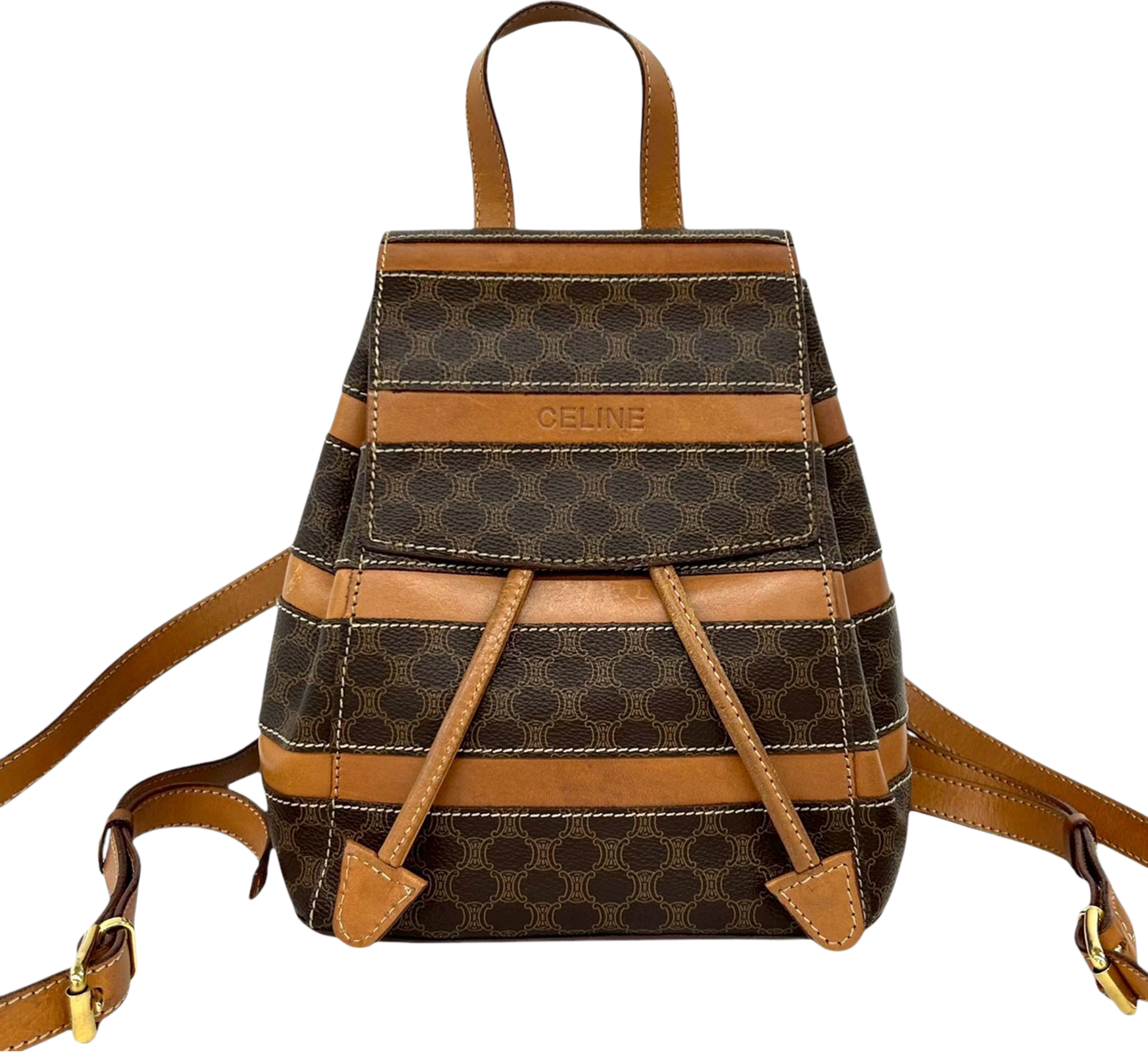 Celine Macadam Coated Canvas Backpack, från Luxclusif, i färgen brown. Klicka för att öppna bilden i stort format