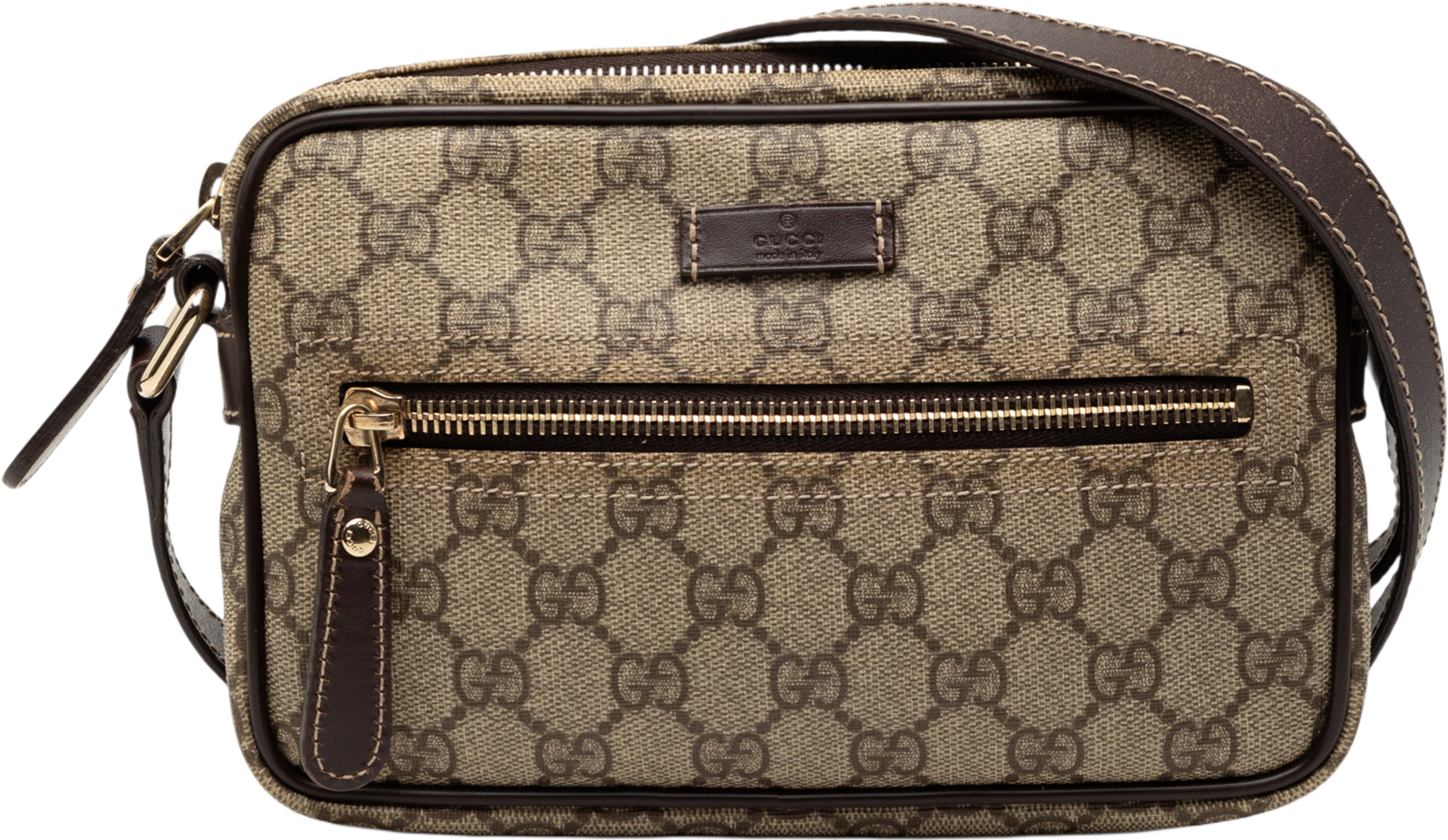 Gucci Gg Supreme Crossbody, från Luxclusif, i färgen beige. Klicka för att öppna bilden i stort format