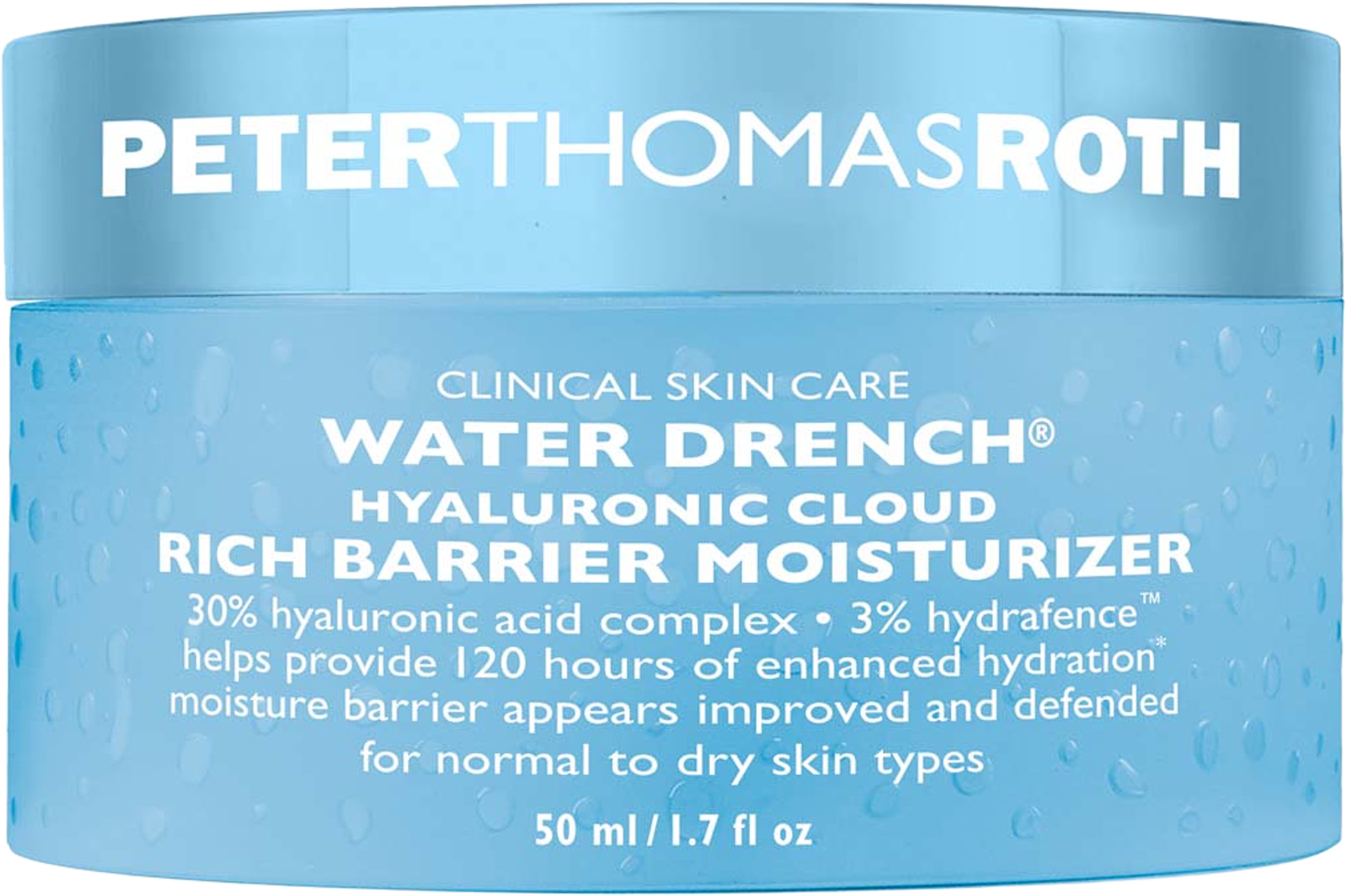Water Drench® Hyaluronic Cloud Rich Barrier, från Peter Thomas Roth. Klicka för att öppna bilden i stort format
