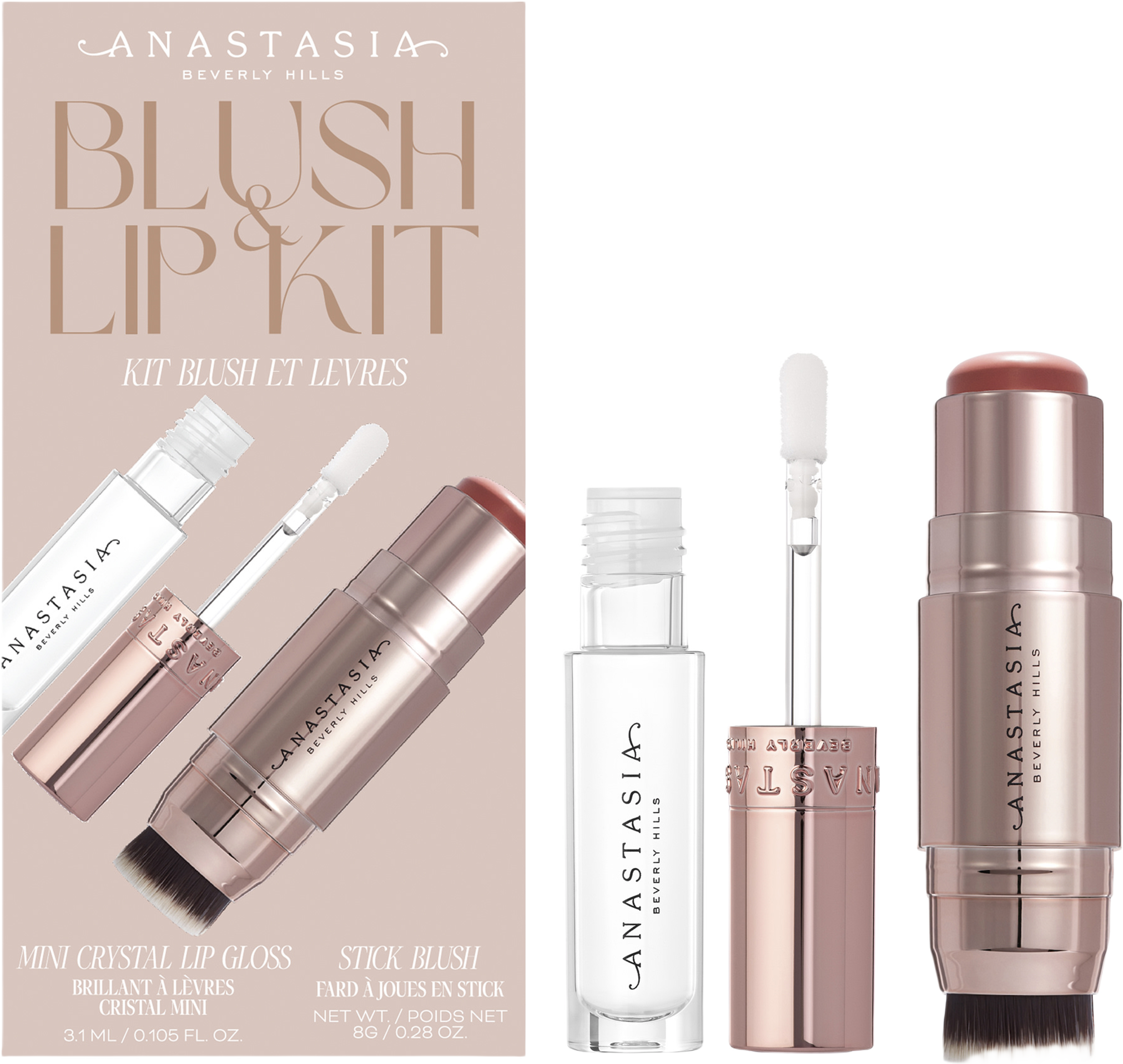 Stick Blush & Mini Lipgloss Kit - Soft Rose / Crystal