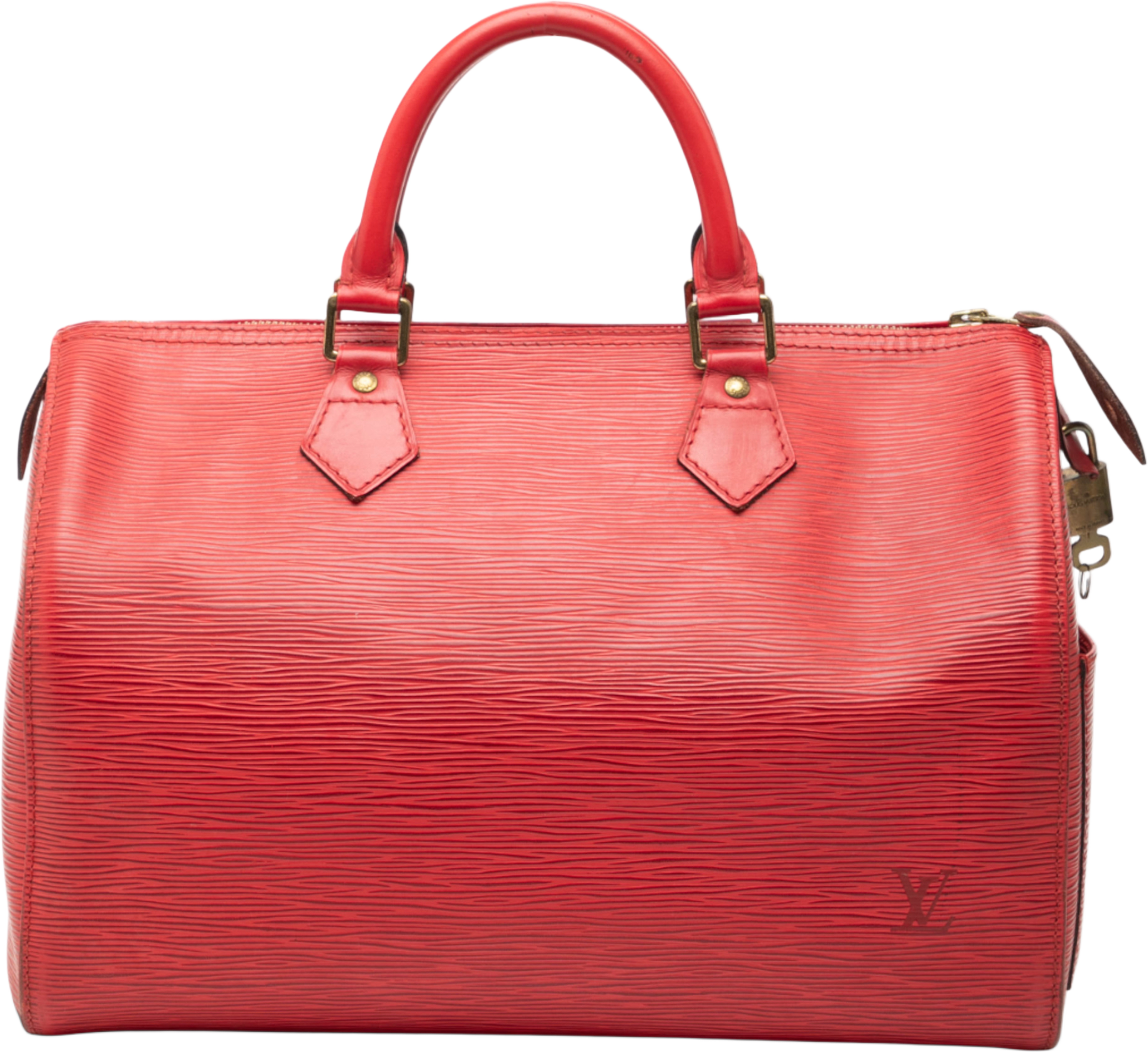 Louis Vuitton Epi Speedy 30, från Luxclusif, i färgen red. Klicka för att öppna bilden i stort format