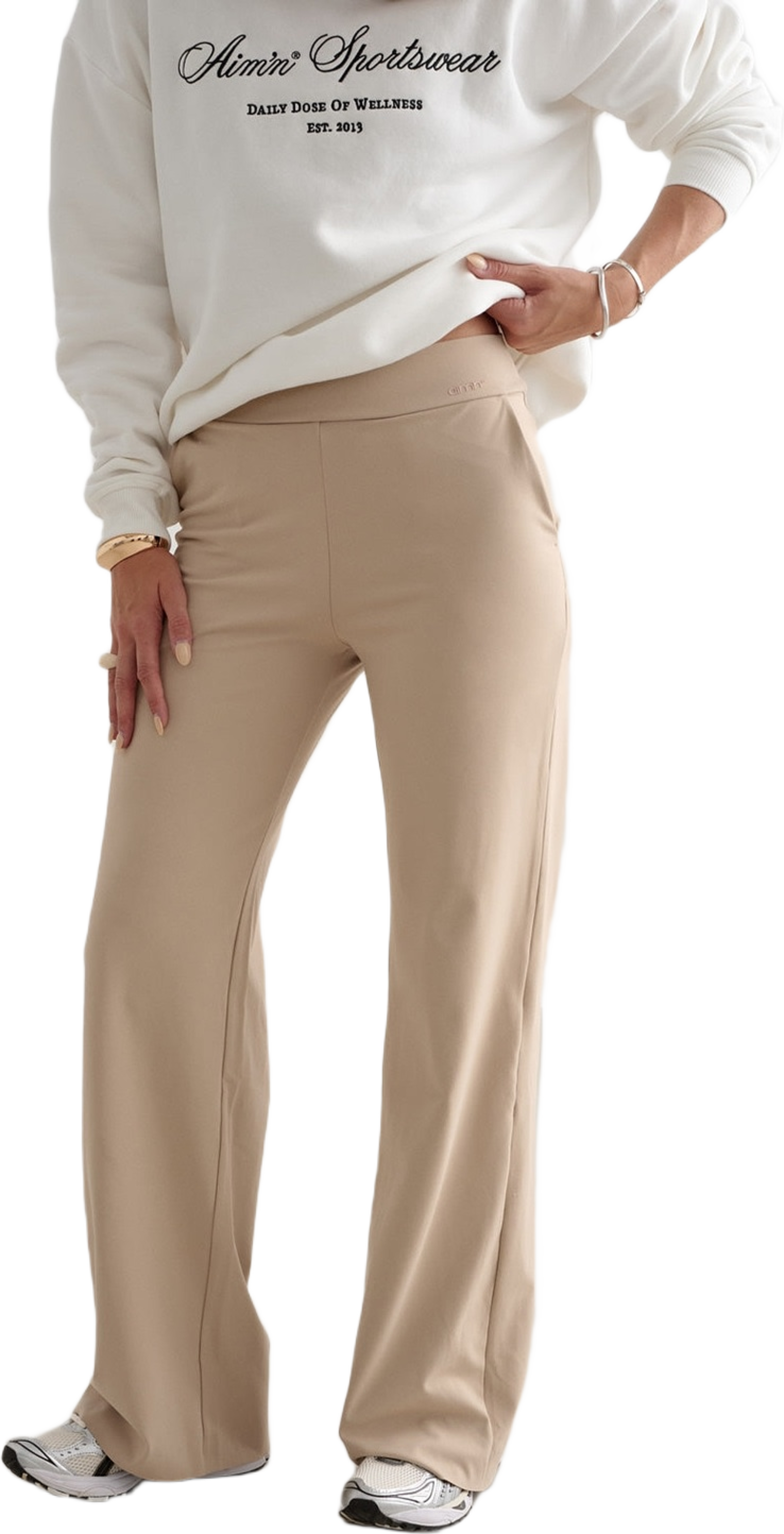 Beige Sense Wide Pants