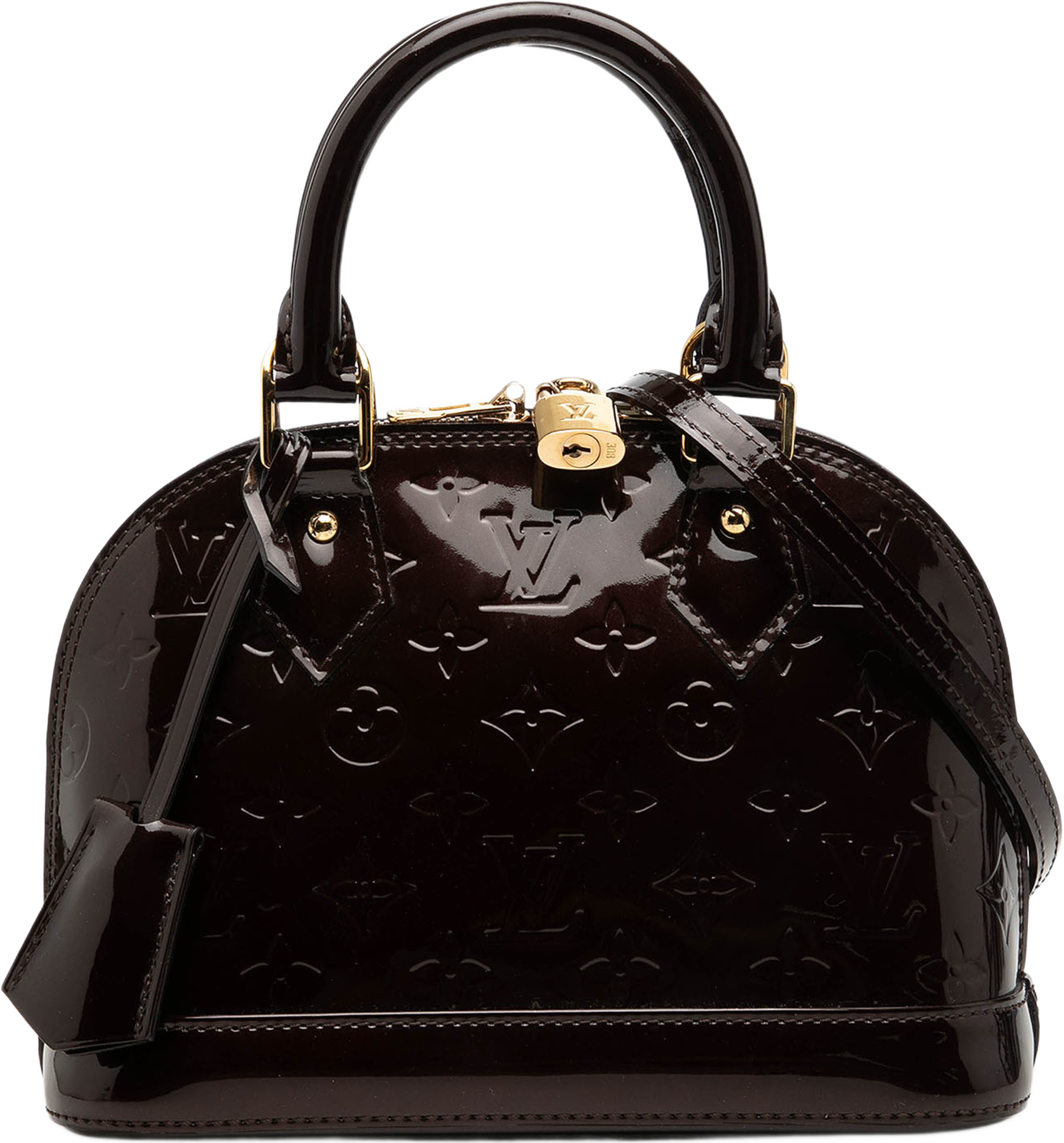 Louis Vuitton Monogram Vernis Alma Bb, från Luxclusif, i färgen purple. Klicka för att öppna bilden i stort format
