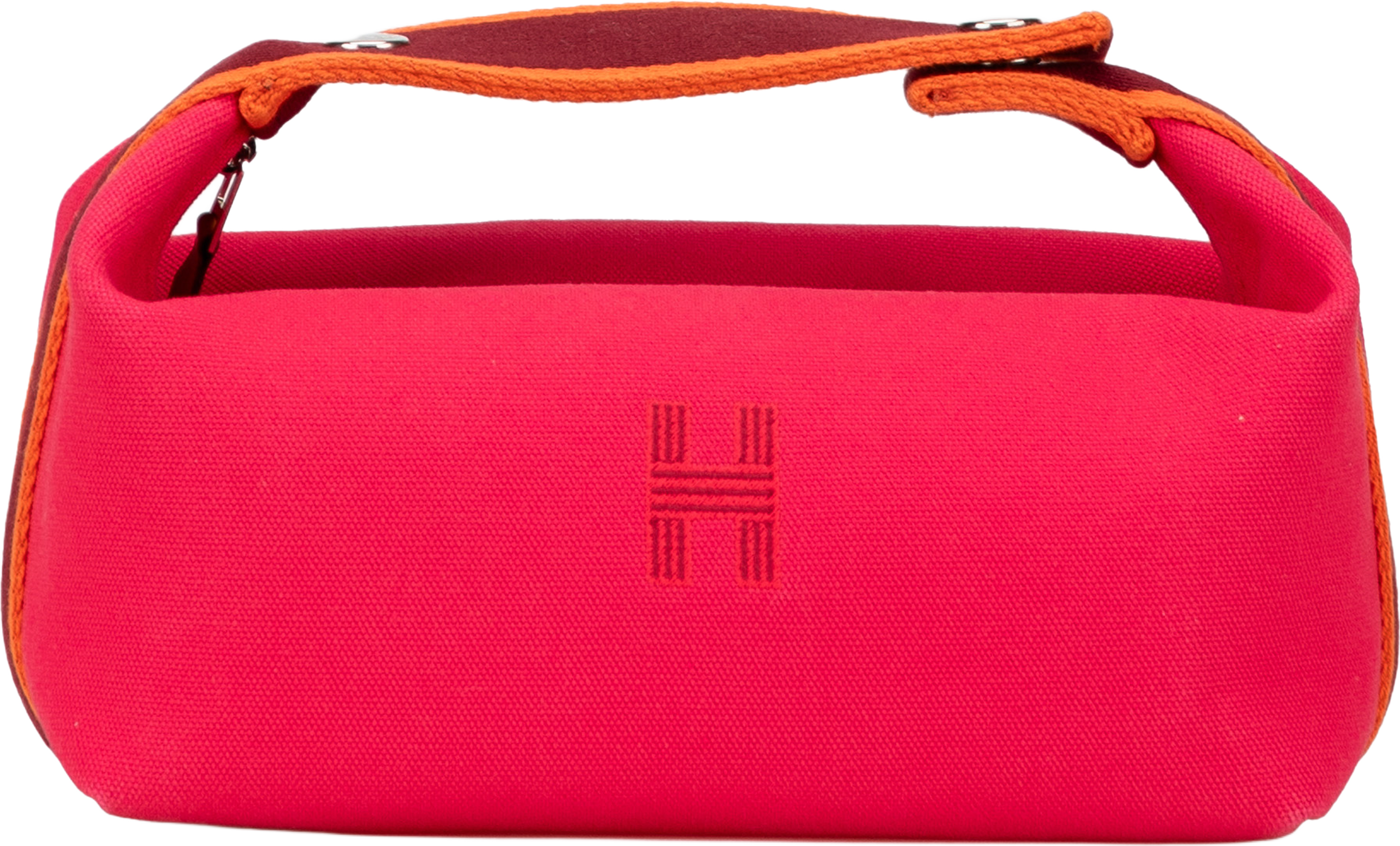 Hermès Small Canvas Bride A Brac, från Luxclusif, i färgen hot pink. Klicka för att öppna bilden i stort format